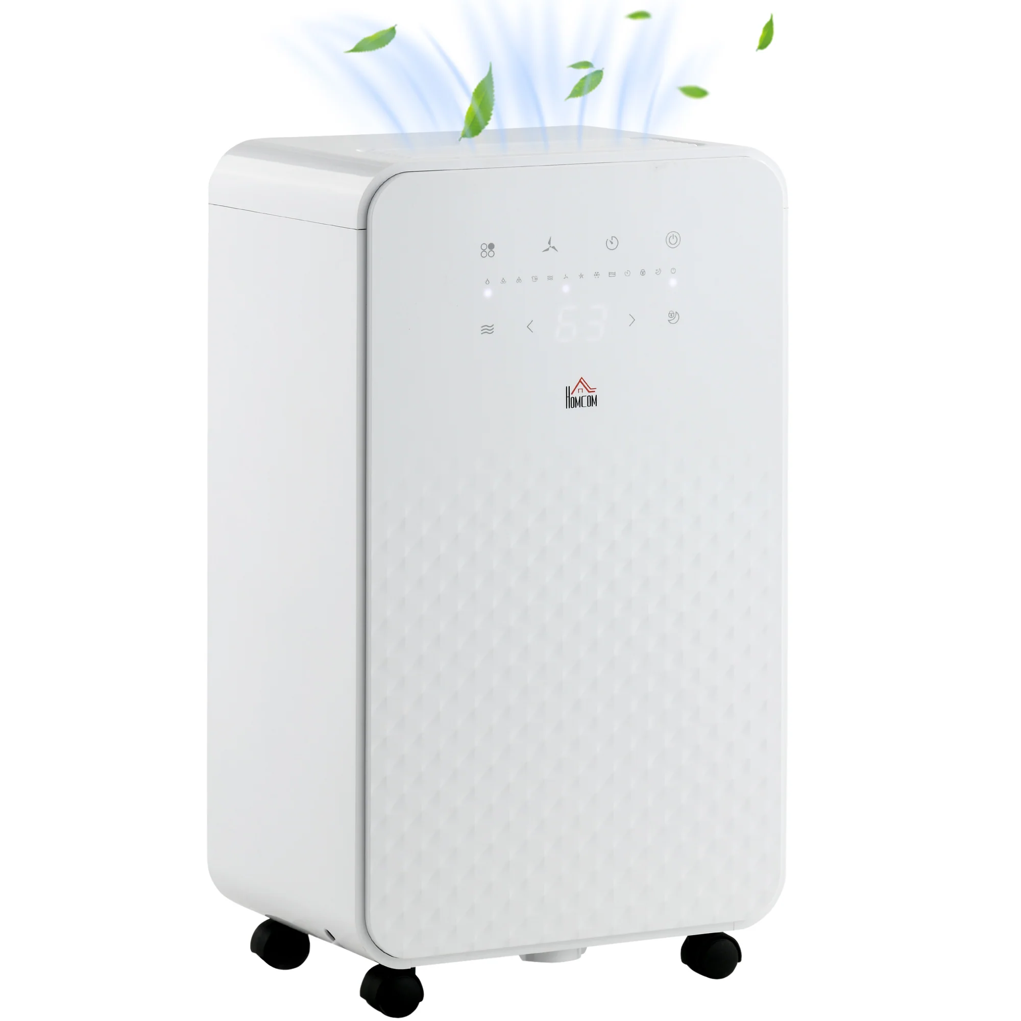 10L/Day 2000mL Portable Quiet Dehumidifier with Air Purifier Filter, White