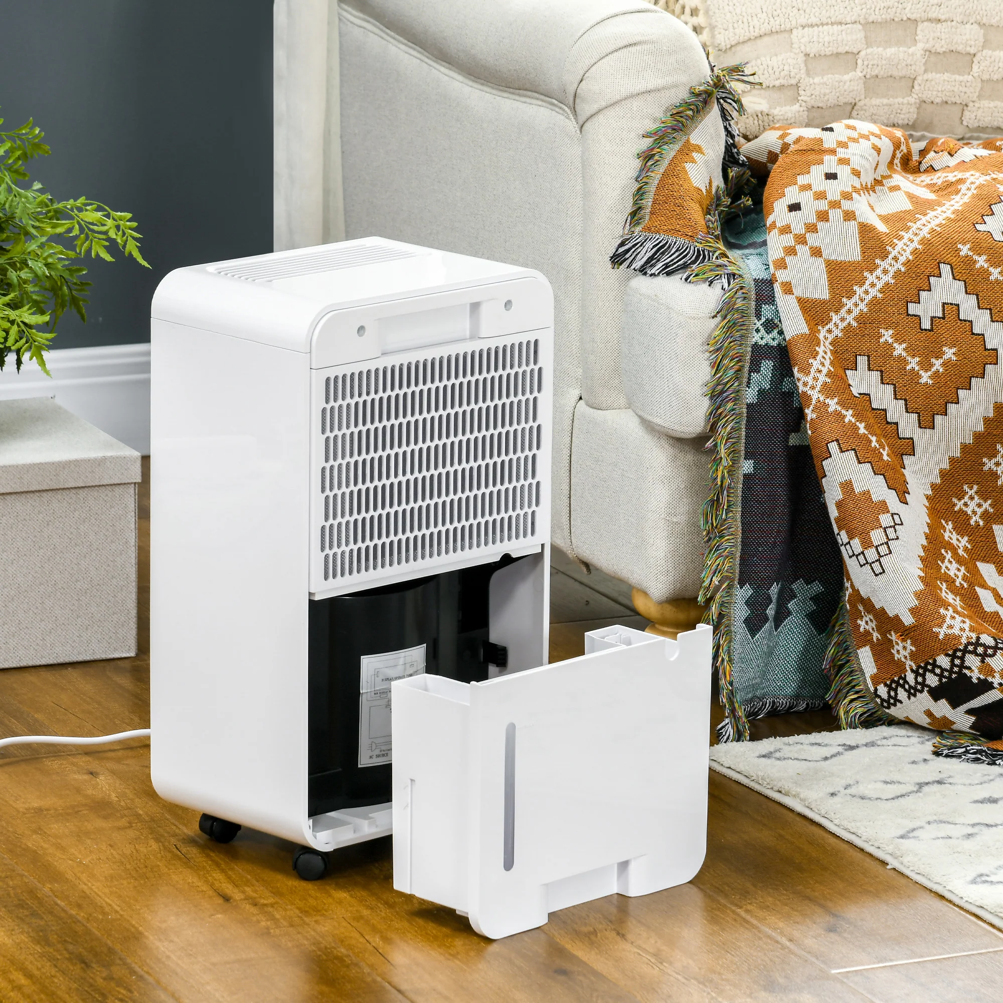 10L/Day 2000mL Portable Quiet Dehumidifier with Air Purifier Filter, White - Image 11