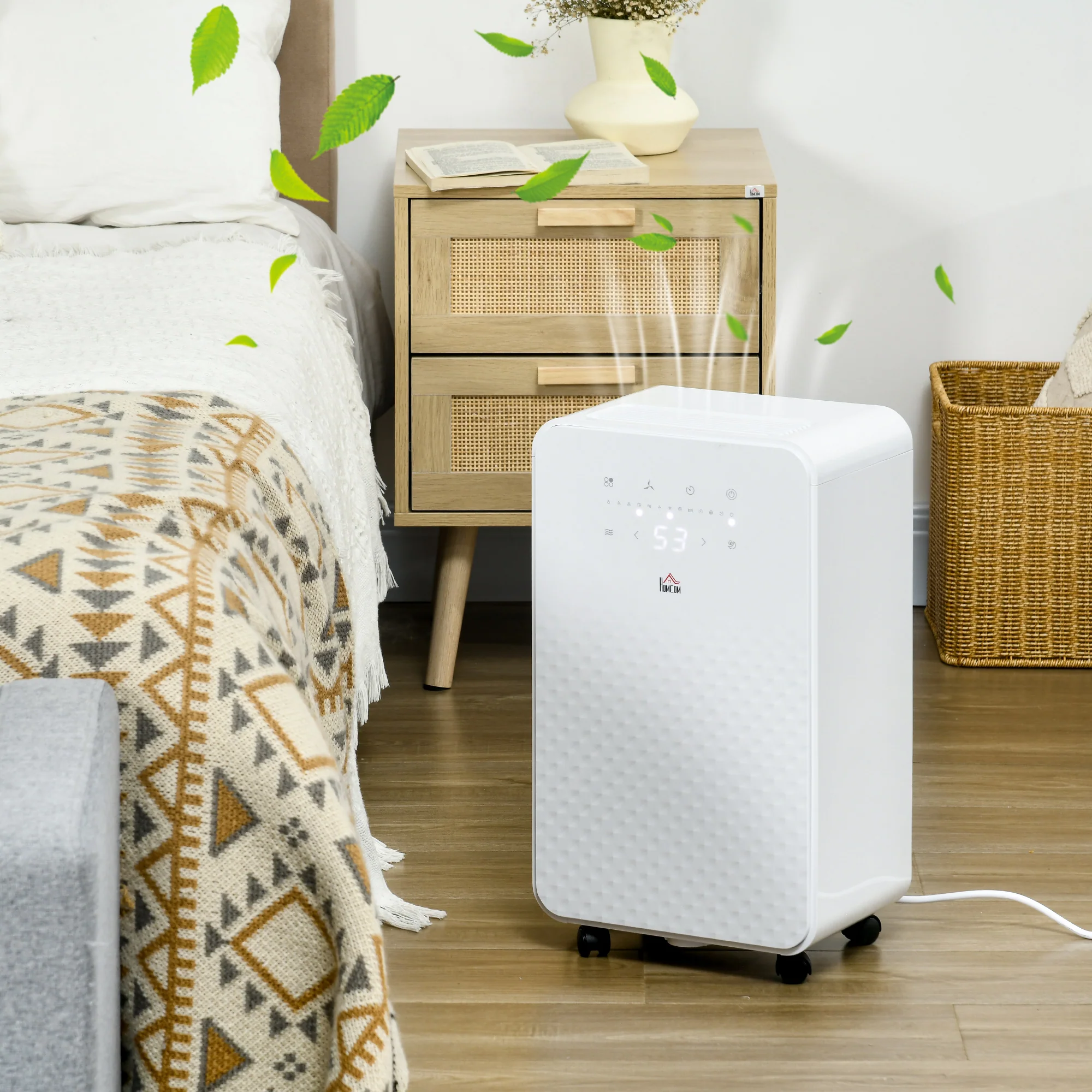 10L/Day 2000mL Portable Quiet Dehumidifier with Air Purifier Filter, White - Image 3