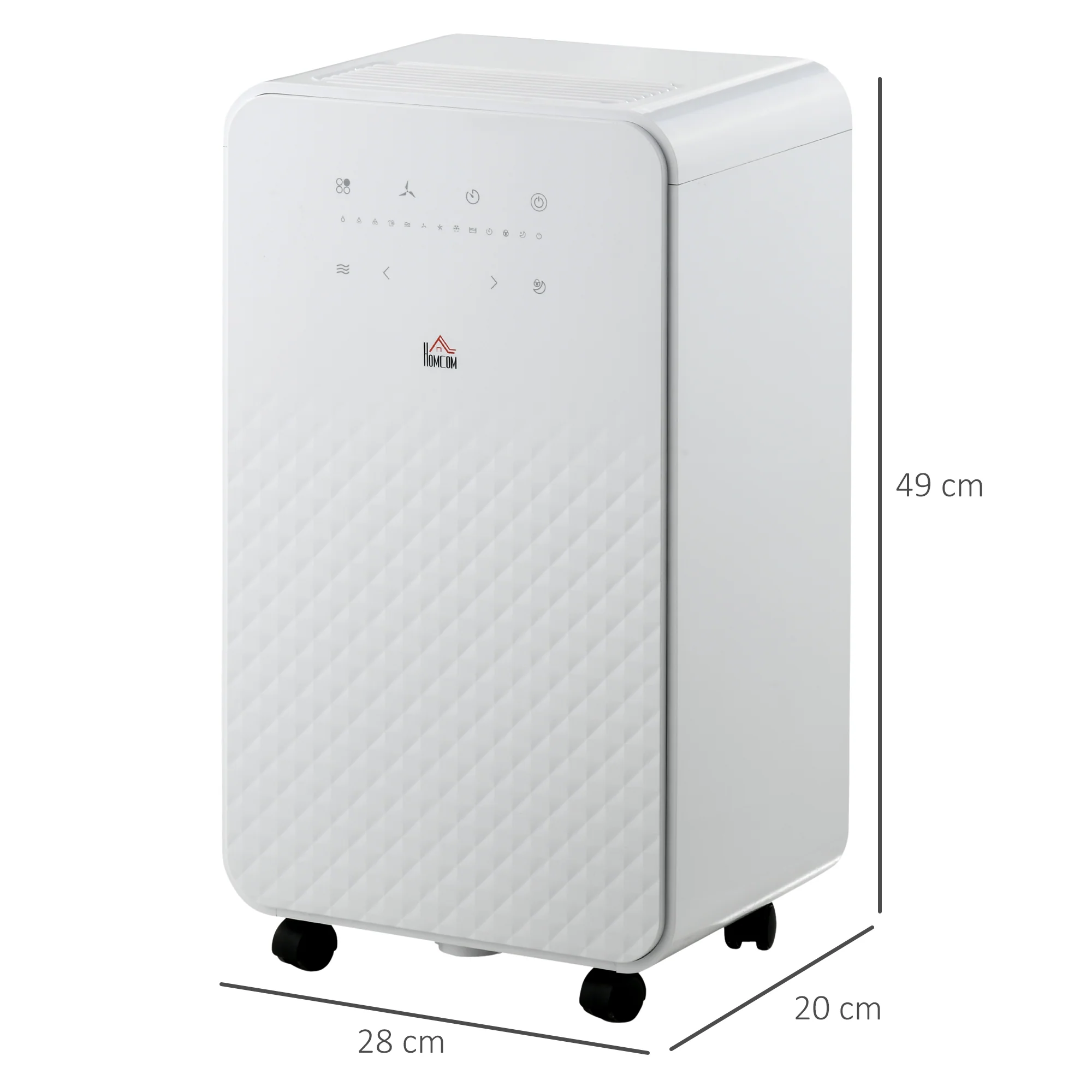 10L/Day 2000mL Portable Quiet Dehumidifier with Air Purifier Filter, White - Image 5