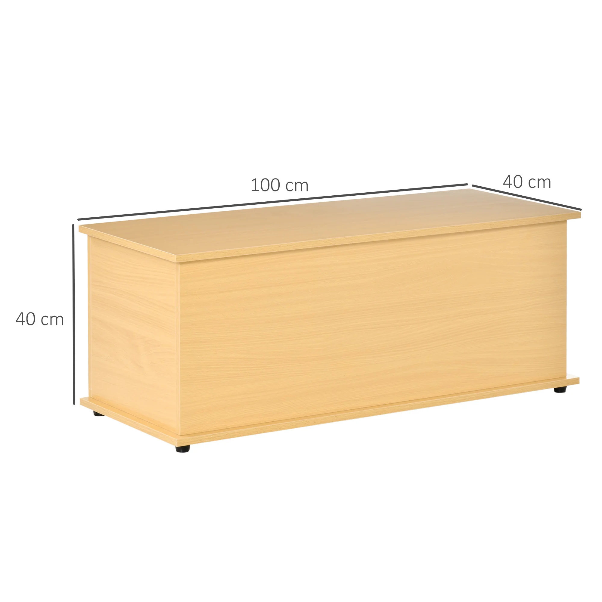 113L Storage Chest with Flip-Top Lid and 2 Safety Hinges for Living Room, Entryway, Burlywood - Image 5