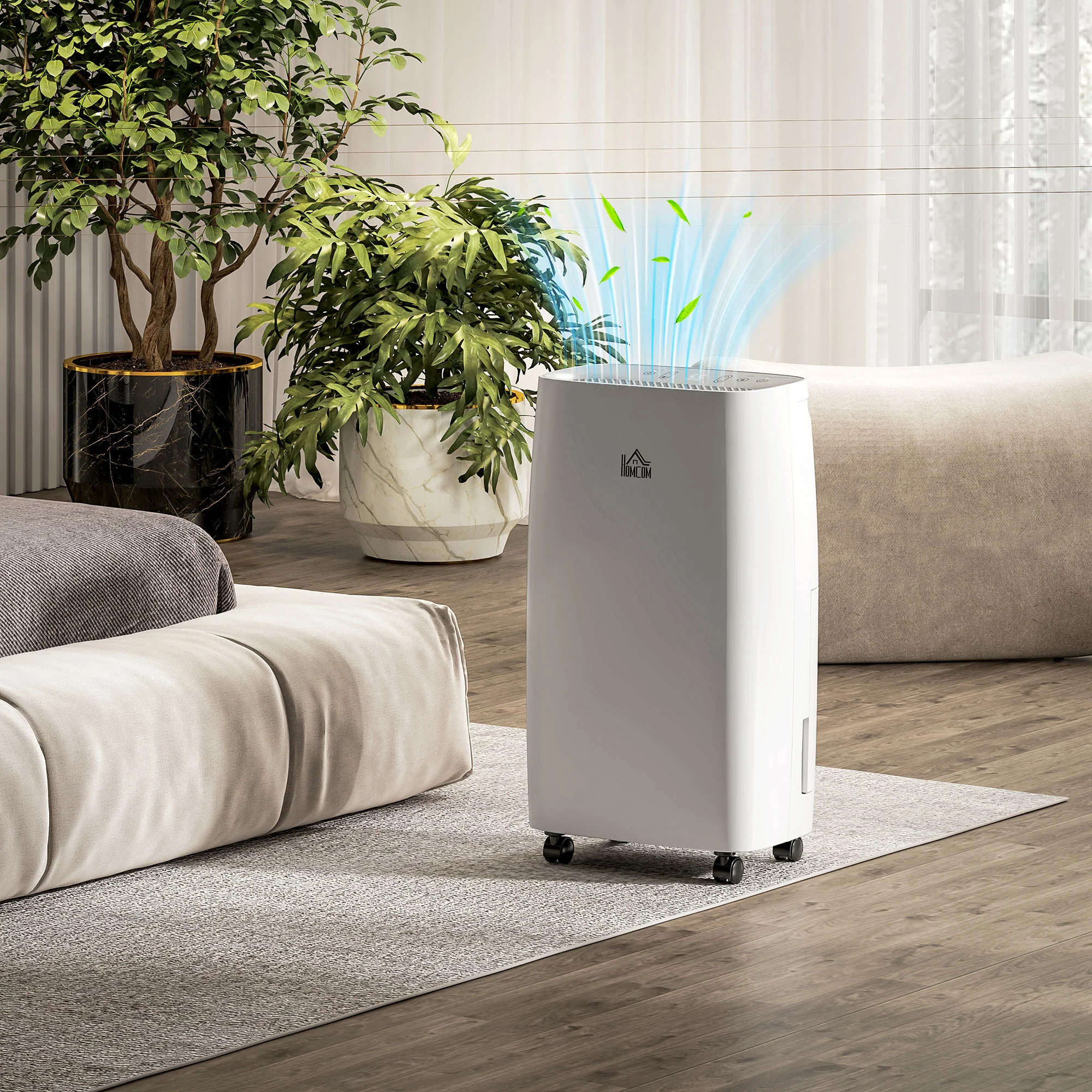 12L/Day Dehumidifier with Continuous Drainage, for Home Damp, Laundry Drying, White - Image 10