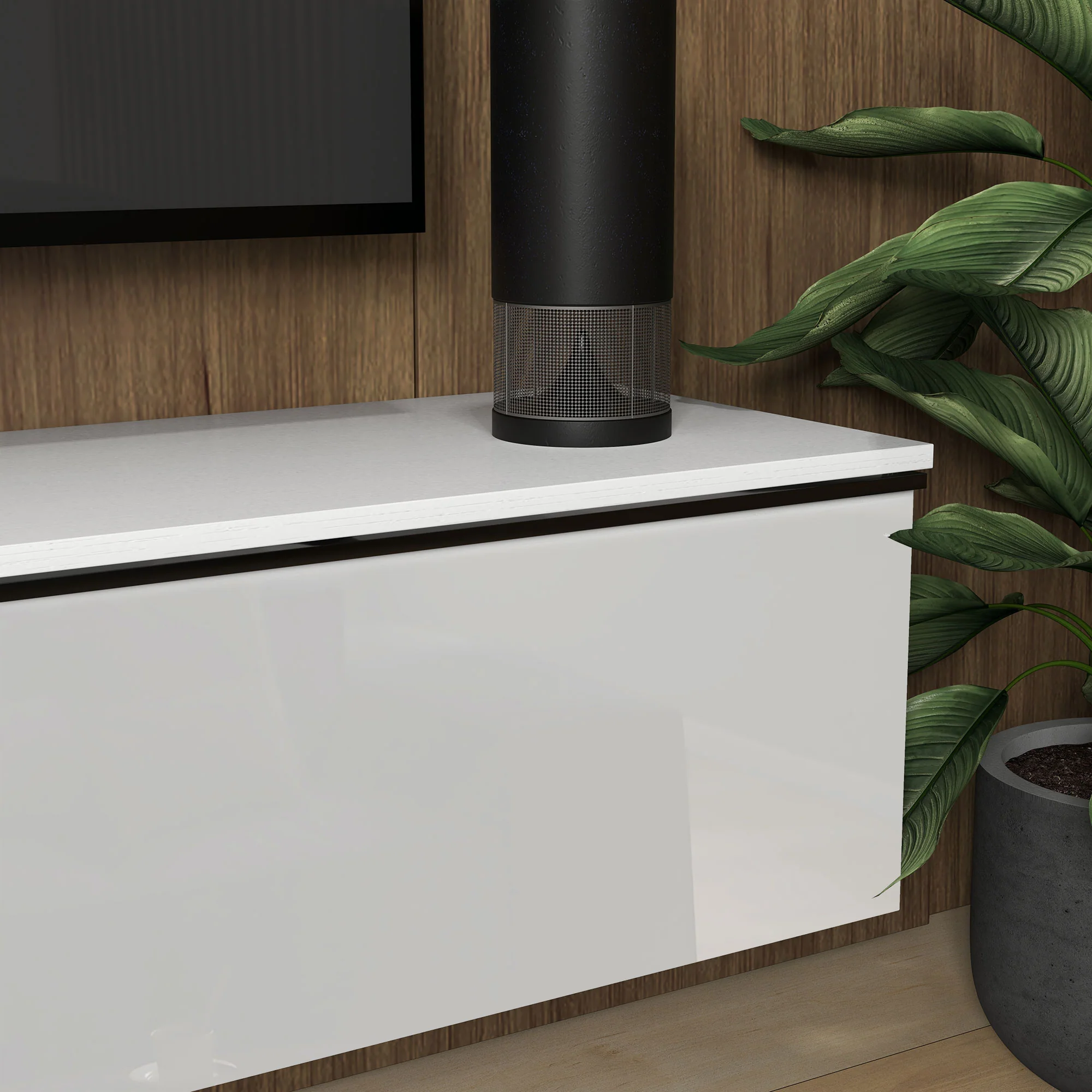 160cm High Gloss Floating TV Unit Stand for TVs up to 70" with Storage Cupboards, White - Image 11