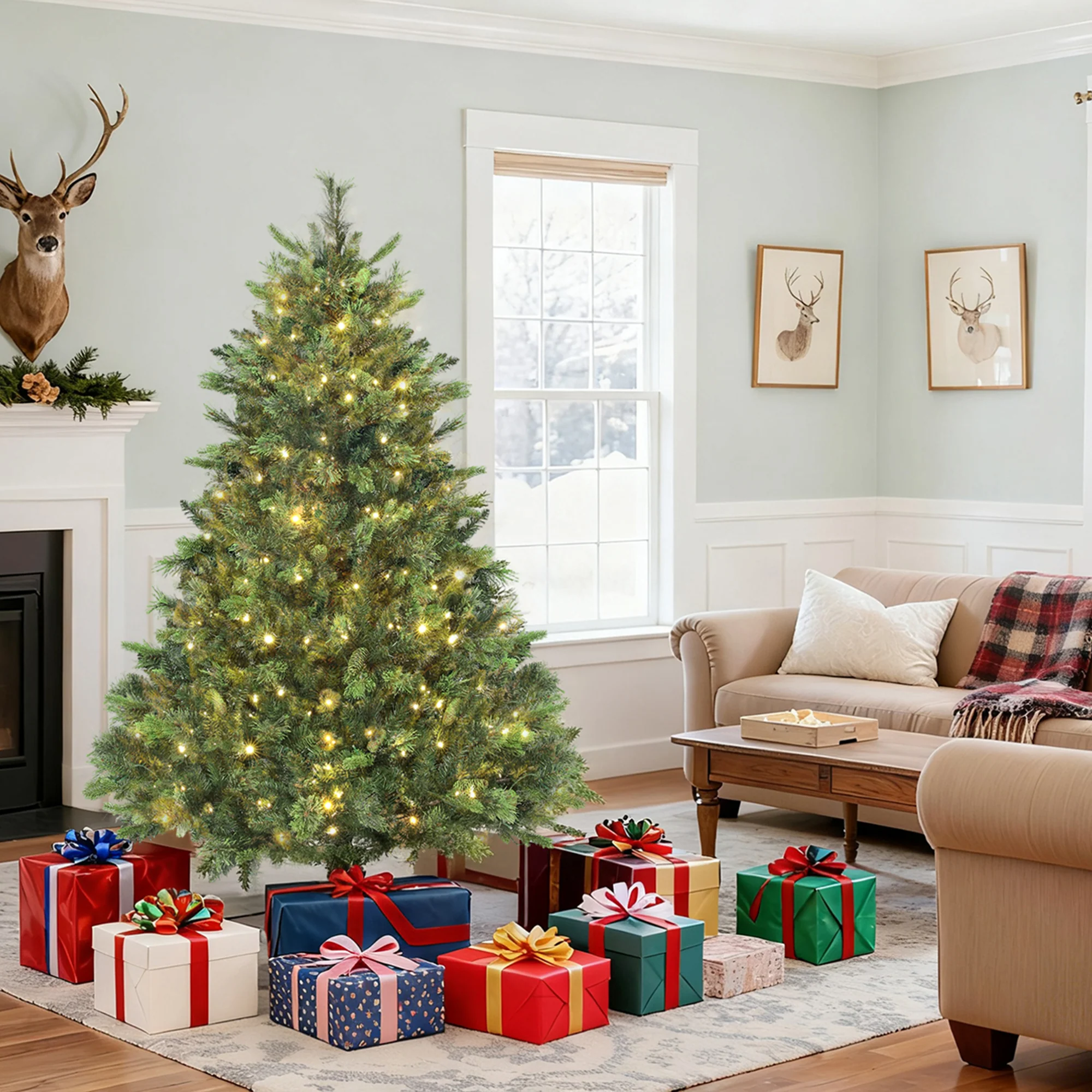 180cm Prelit Christmas Tree with DIY LED Lights, Adjustable Brightness and Speed, Remote - Image 4