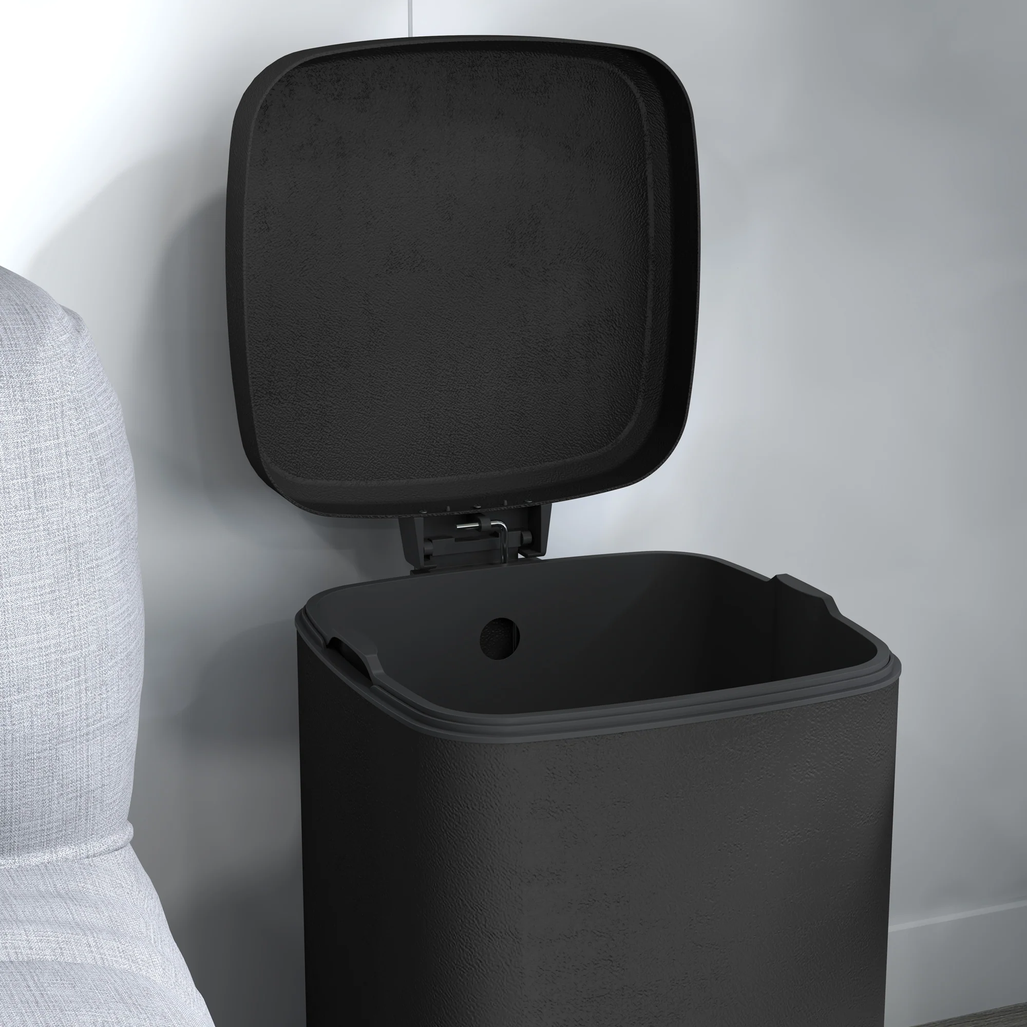 20L Fingerprint Proof Kitchen Bin with Foot Pedal & Removable Inner Bucket, Black - Image 11