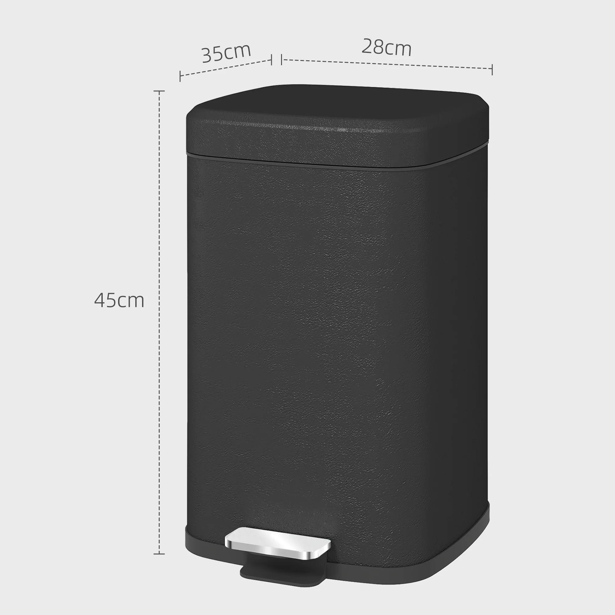 20L Fingerprint Proof Kitchen Bin with Foot Pedal & Removable Inner Bucket, Black - Image 5