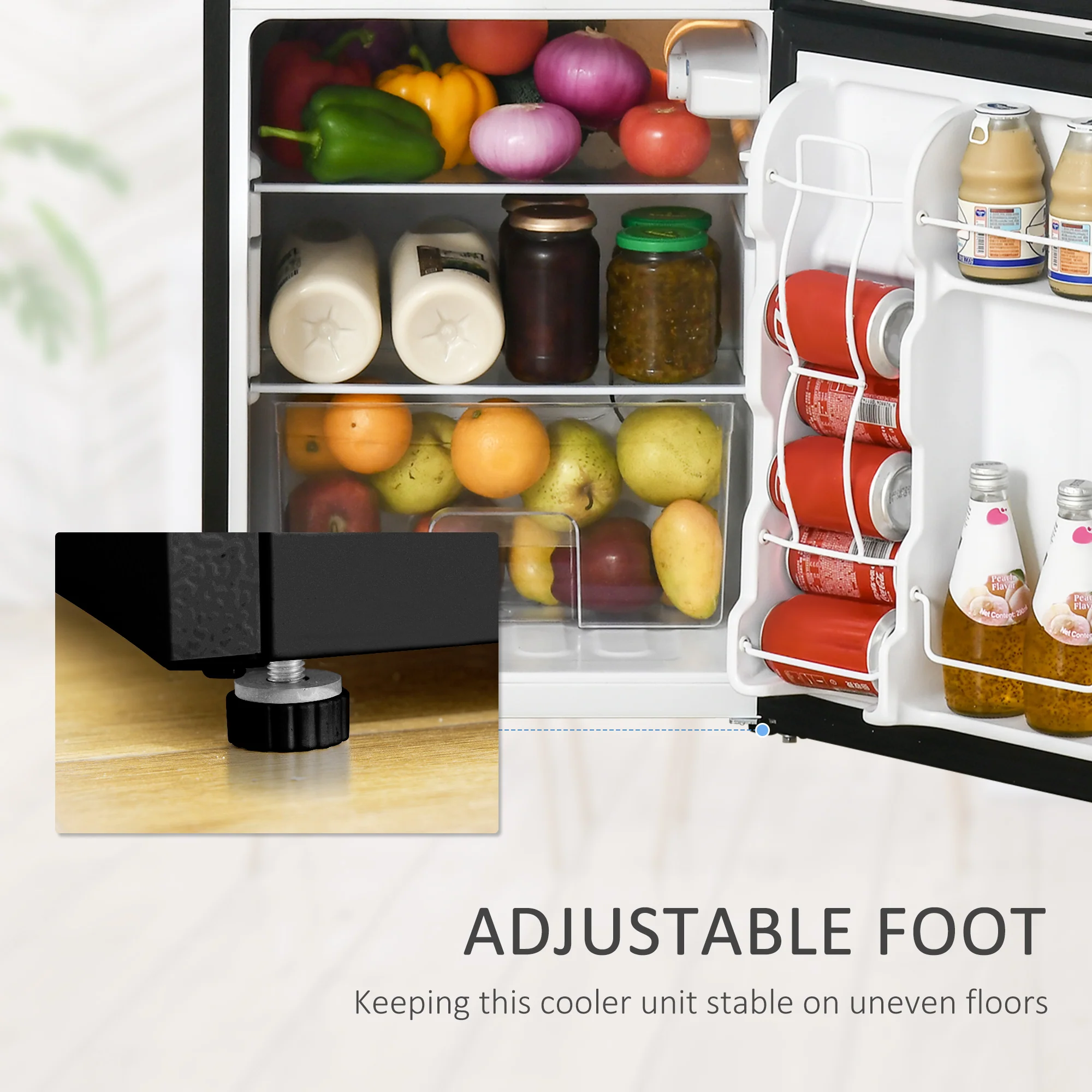 3.2 Cu Ft Mini Fridge with Double Door, Adjustable Thermostat & Energy Efficient, Black - Image 11