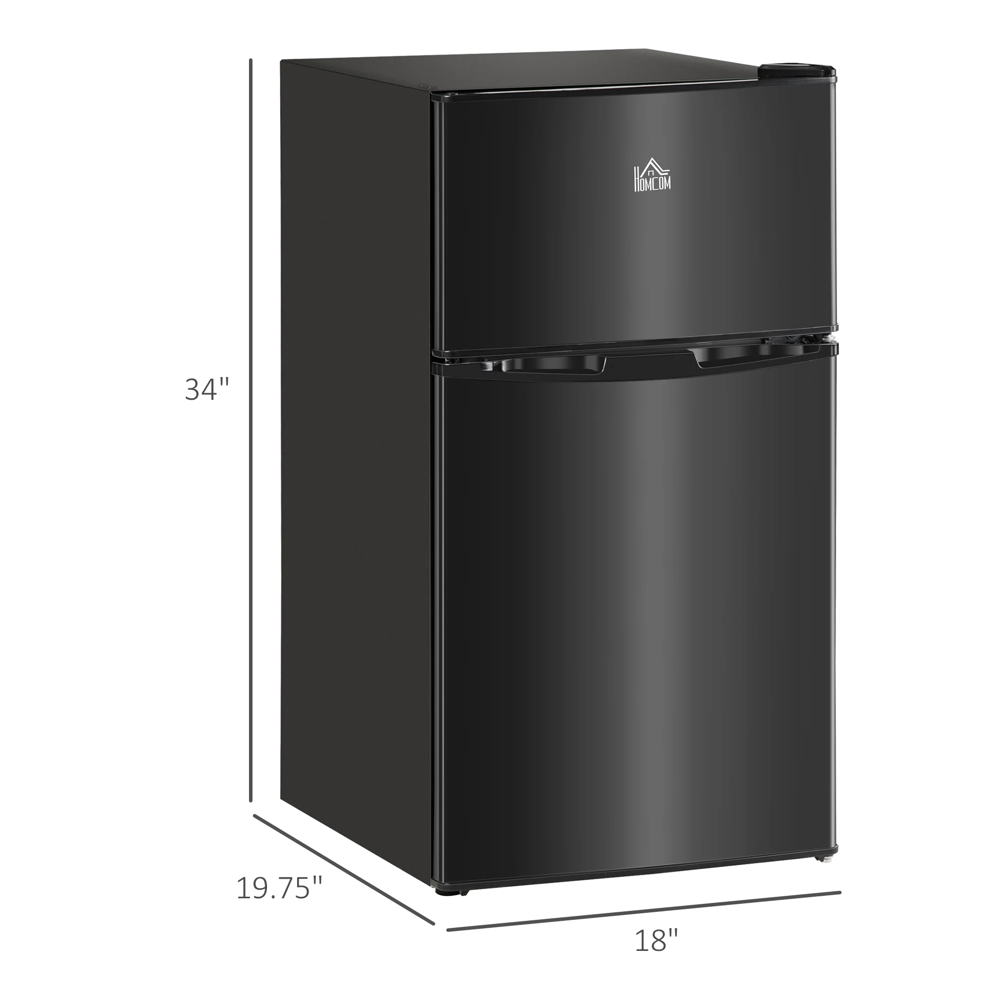 3.2 Cu Ft Mini Fridge with Double Door, Adjustable Thermostat & Energy Efficient, Black - Image 5