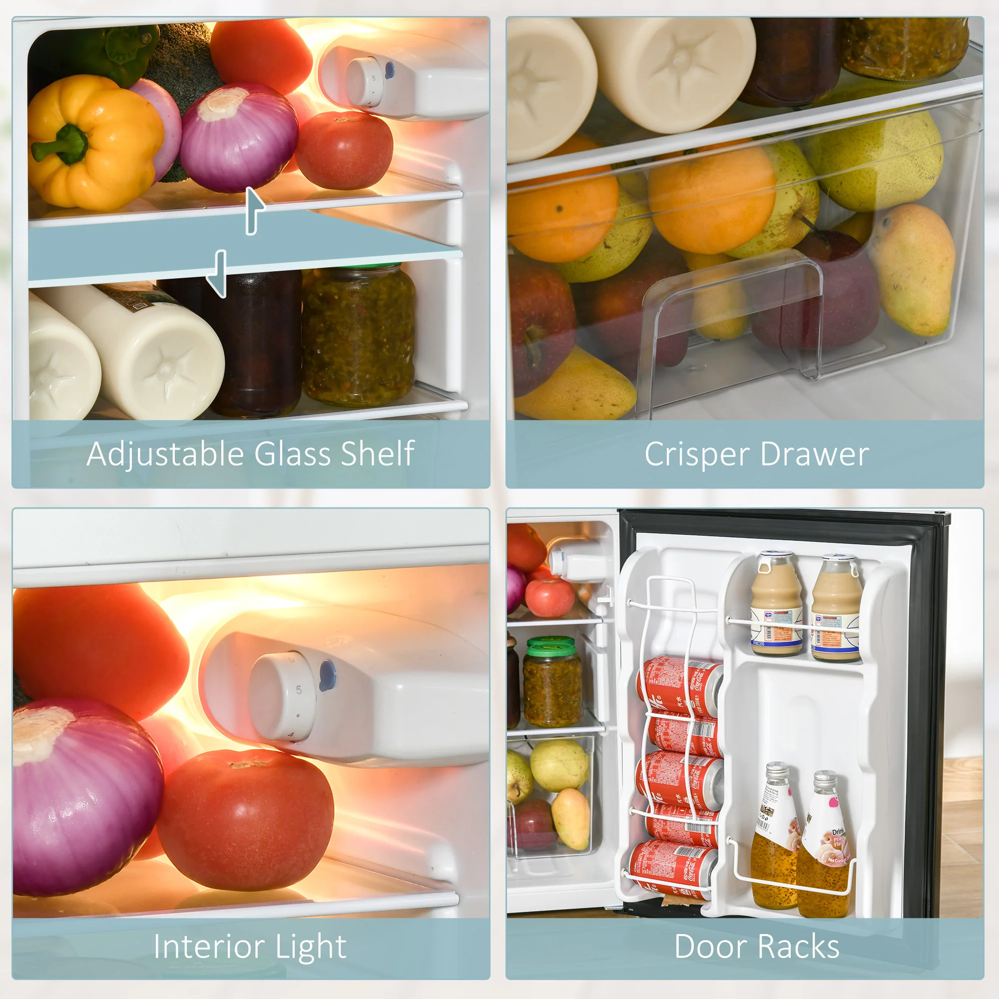 3.2 Cu Ft Mini Fridge with Double Door, Adjustable Thermostat & Energy Efficient, Black - Image 7