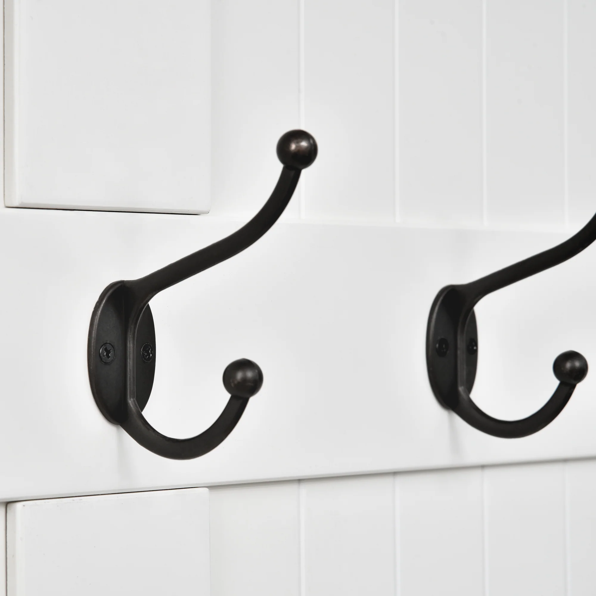 3-in-1 Entryway Bench, Coat Rack, Hall Tree, Shoe Storage & 5 Hooks, Cream White - Image 10