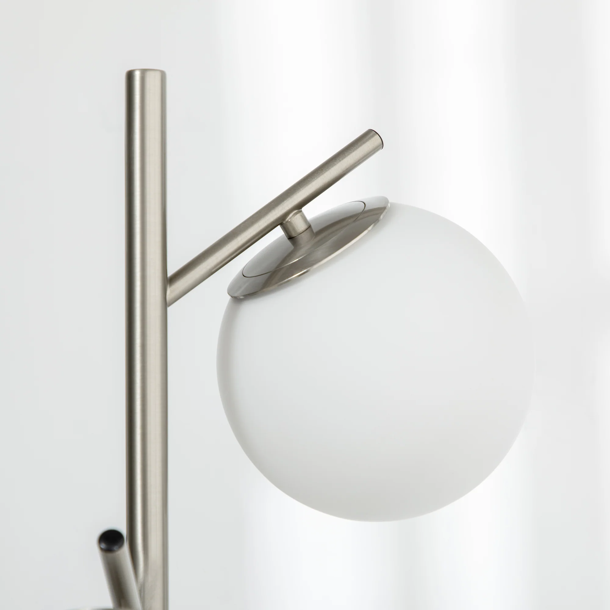 3-Light Tree Floor Lamps for Living Room with Globe Lampshade & Steel Base, Silver - Image 10