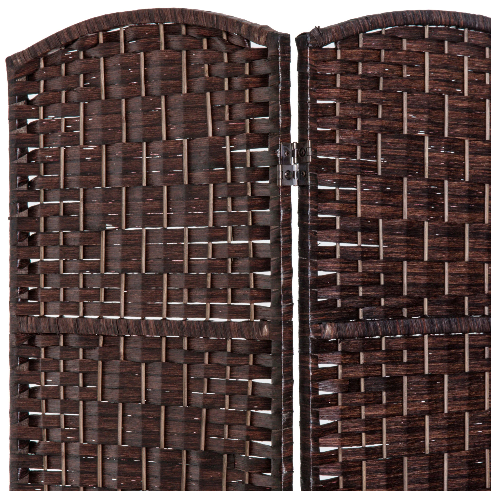 6 Ft Tall Indoor Portable Folding Room Divider, 3 Panels Hand-Woven Privacy Screens, Brown - Image 10