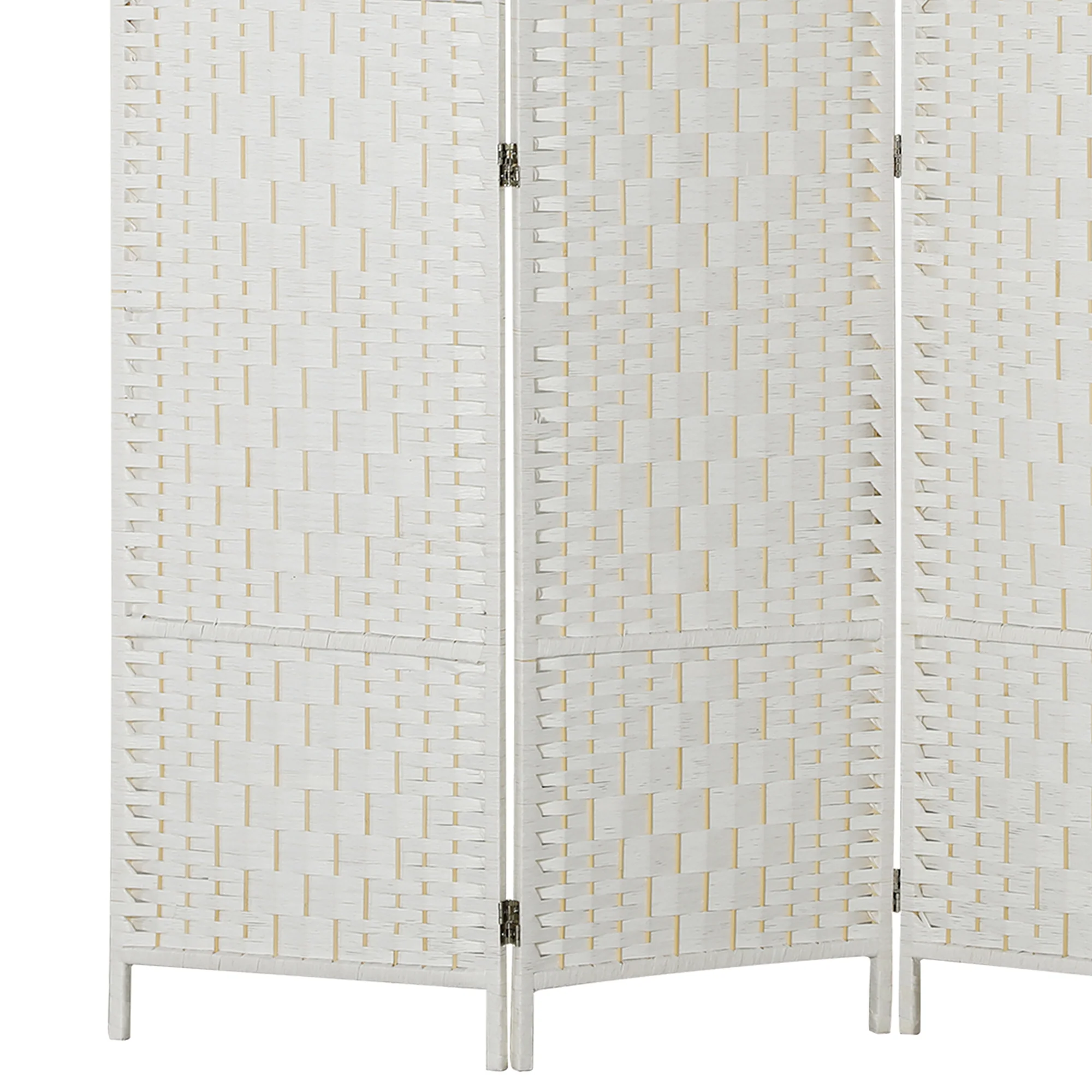 3 Panels Room Divider, 6 Ft Tall Indoor Portable Folding Privacy Screens, Hand-Woven Double Hinged Freestanding Partition Wall Divider for Home Office, Natural - Image 11