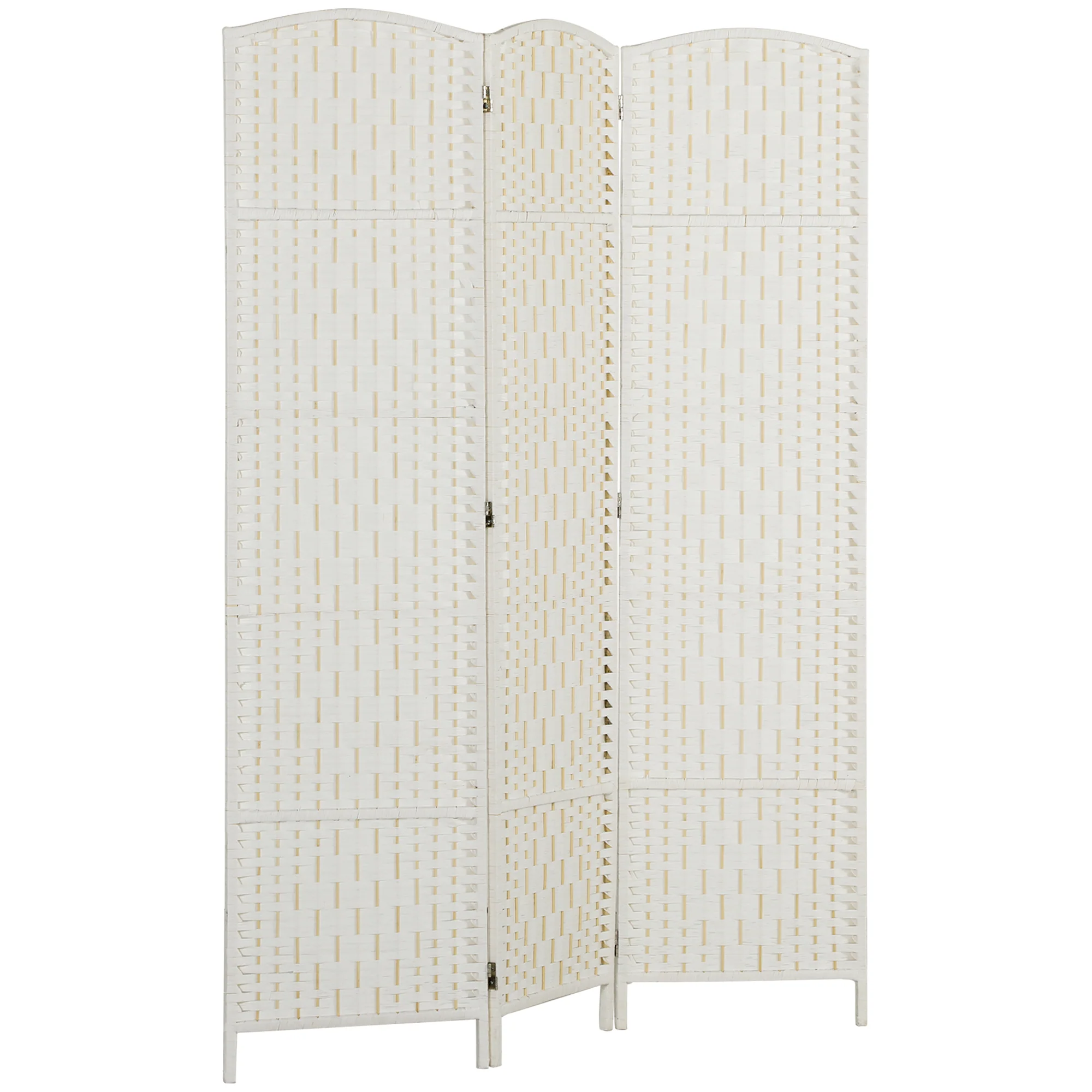 3 Panels Room Divider, 6 Ft Tall Indoor Portable Folding Privacy Screens, Hand-Woven Double Hinged Freestanding Partition Wall Divider for Home Office, Natural - Image 12