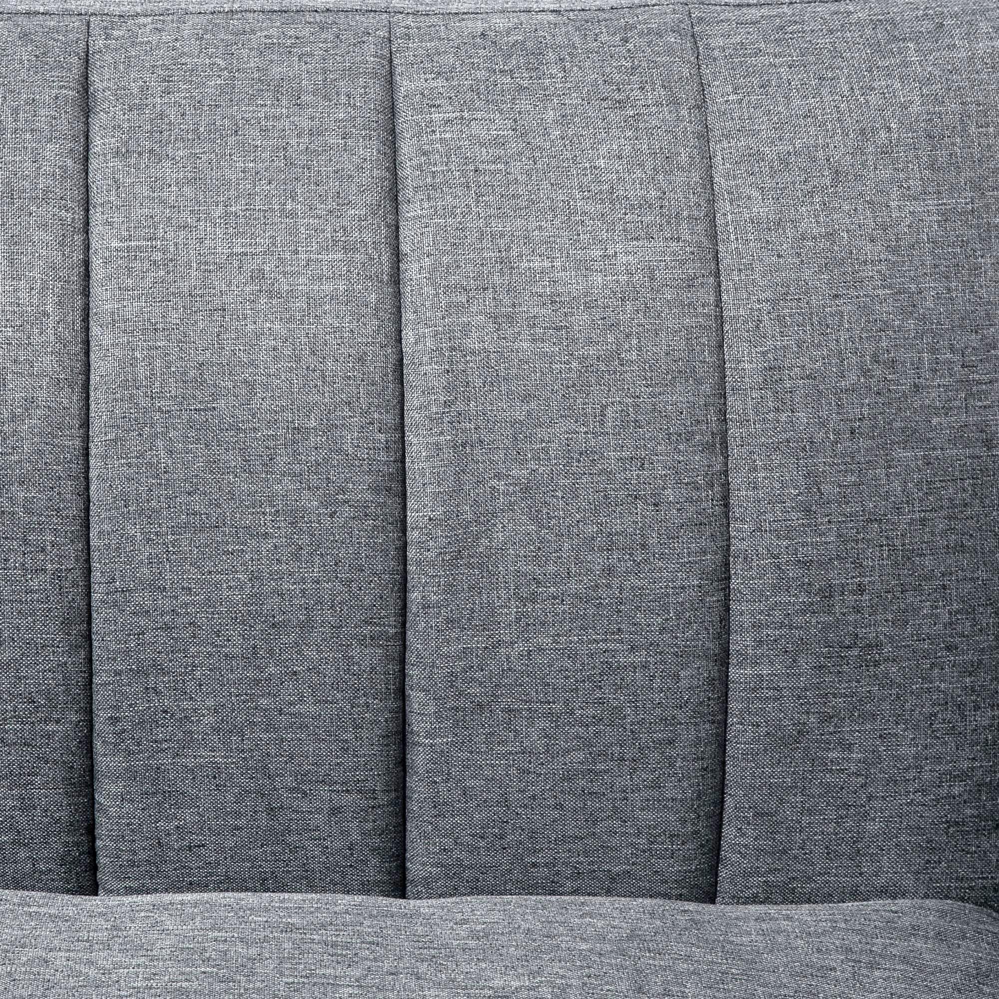 3 Seater Sofa Bed, Convertible Linen Fabric Sofa Couch with Adjustable Split Backrest, Grey - Image 10