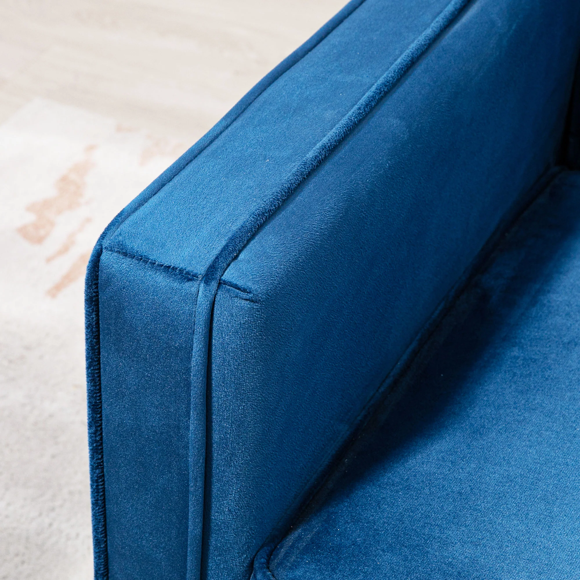 3 Seater Velvet Sofa Bed, Button Tufted Sleeper Couch w/ Split Reclining Backrest, Blue - Image 9