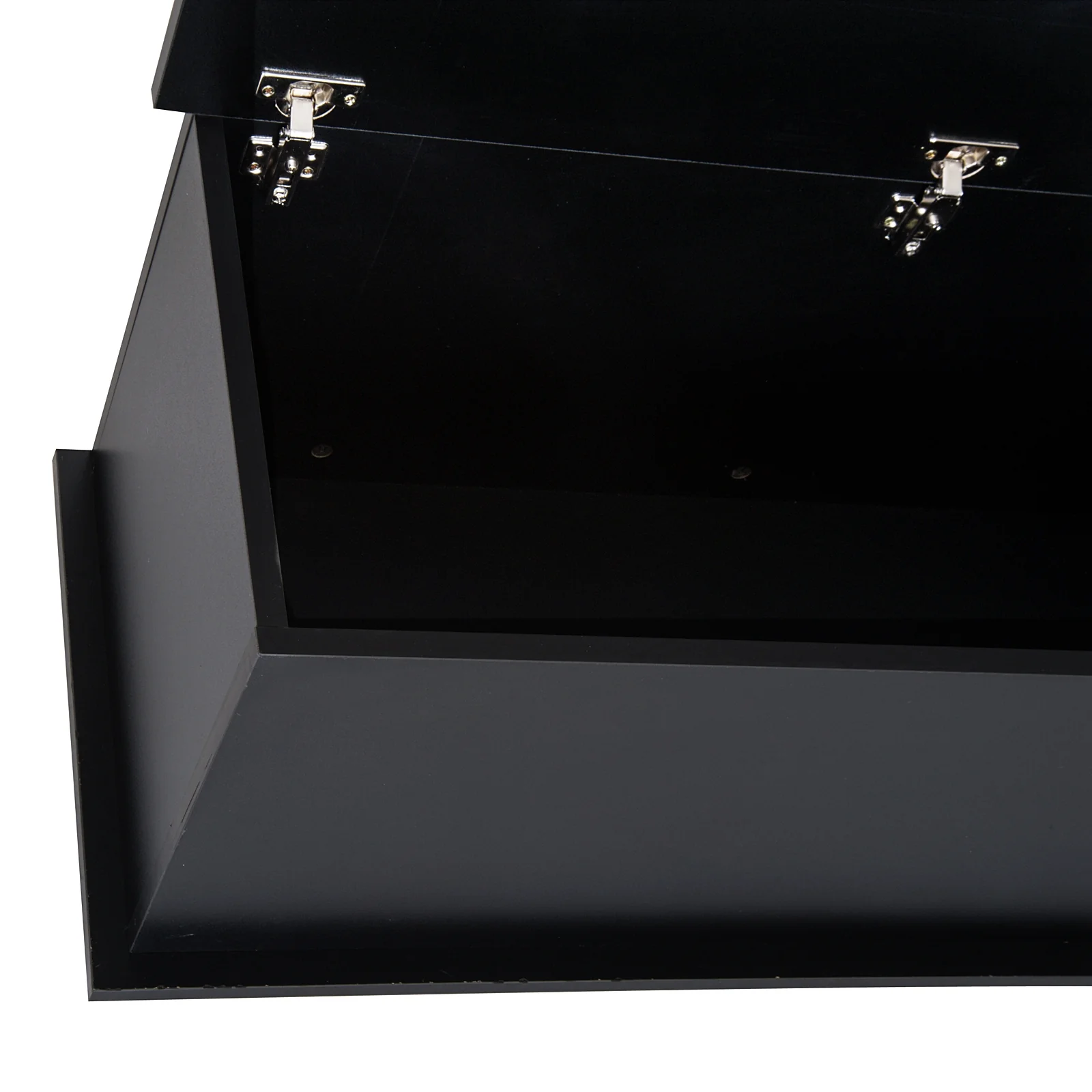 39.5" Lift Top Storage Chest Organizer with 2 Safety Hinges & Flip-Top Lid, Black - Image 10