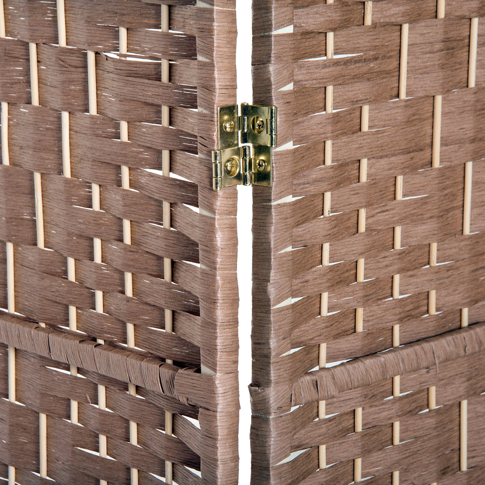 6 Ft Tall Indoor Portable Folding Room Divider, 4 Panels Hand-Woven Privacy Screens, Natural - Image 9