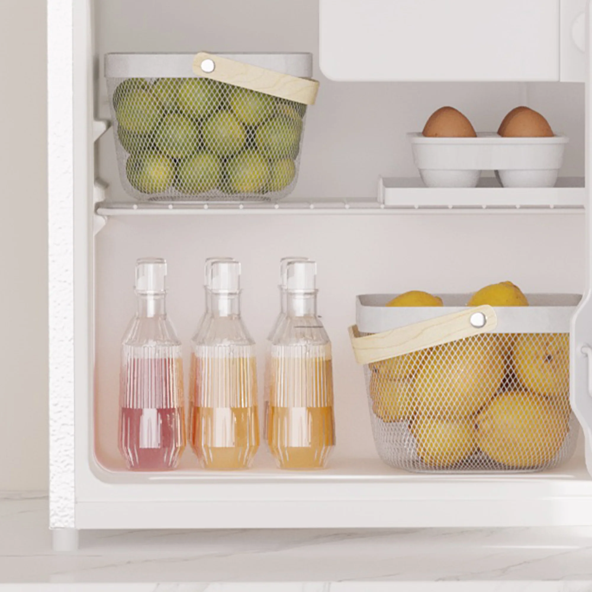 46 Litre Table Top Mini Fridge with Ice Box, Reversible Door, Adjustable Temperature, Cream - Image 12