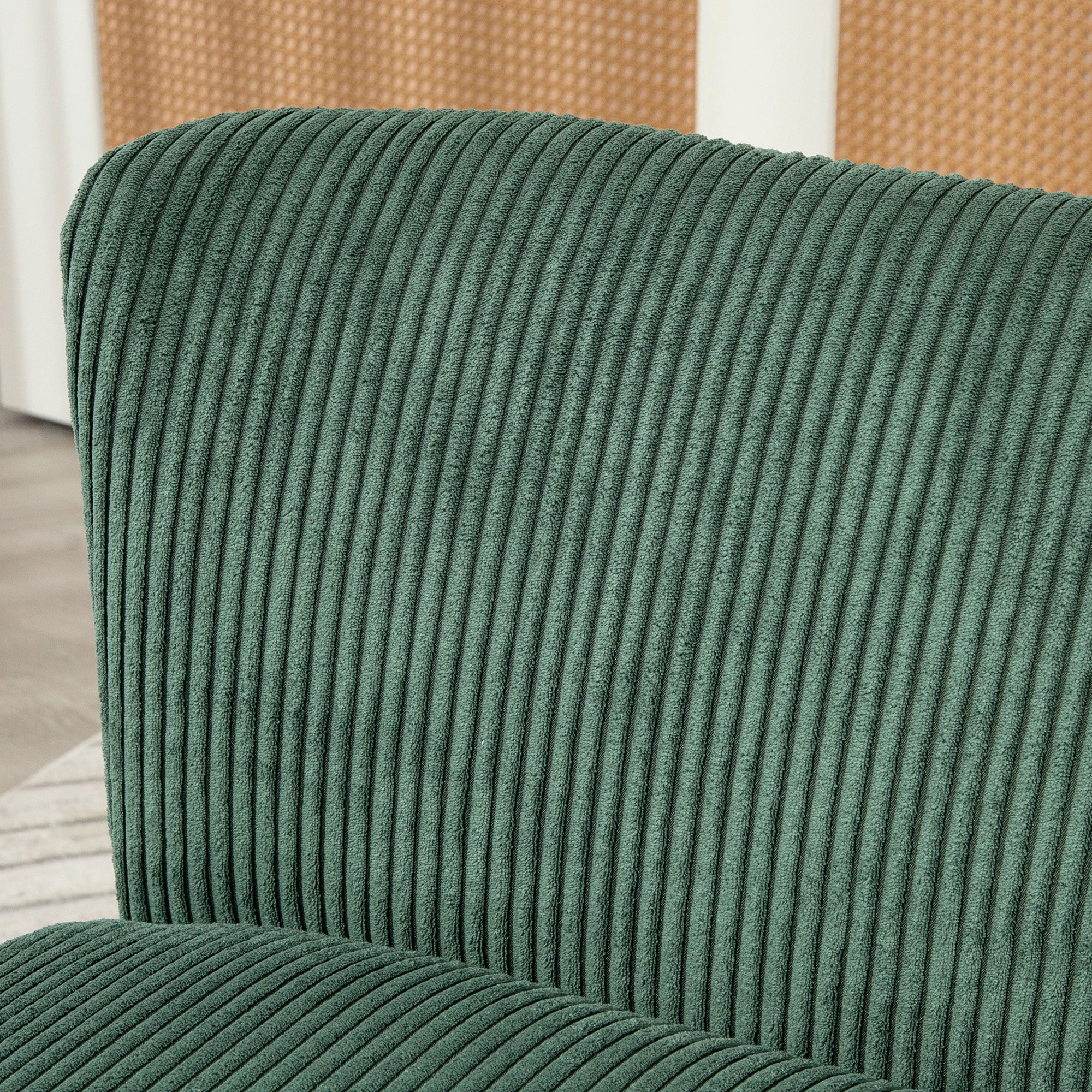 46" Loveseat Sofa, Corduroy Fabric 2 Seater Sofa Couch with Thick Padded Seat and Rubber Wood Legs, Upholstered Small Couch for Living Room, Home Office, Green - Image 10