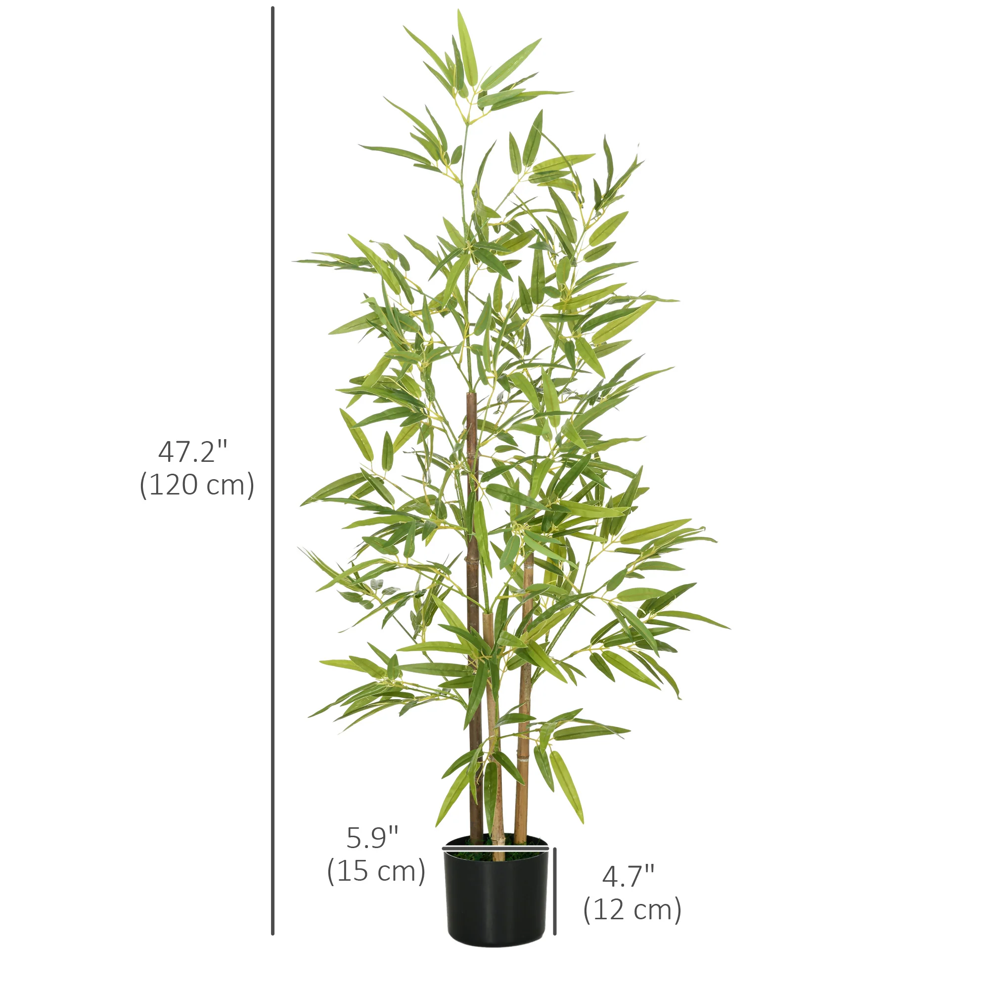 4ft Fake Bamboo Plants, Artificial Plants with Pot for Home Office Living Room Decor - Image 5