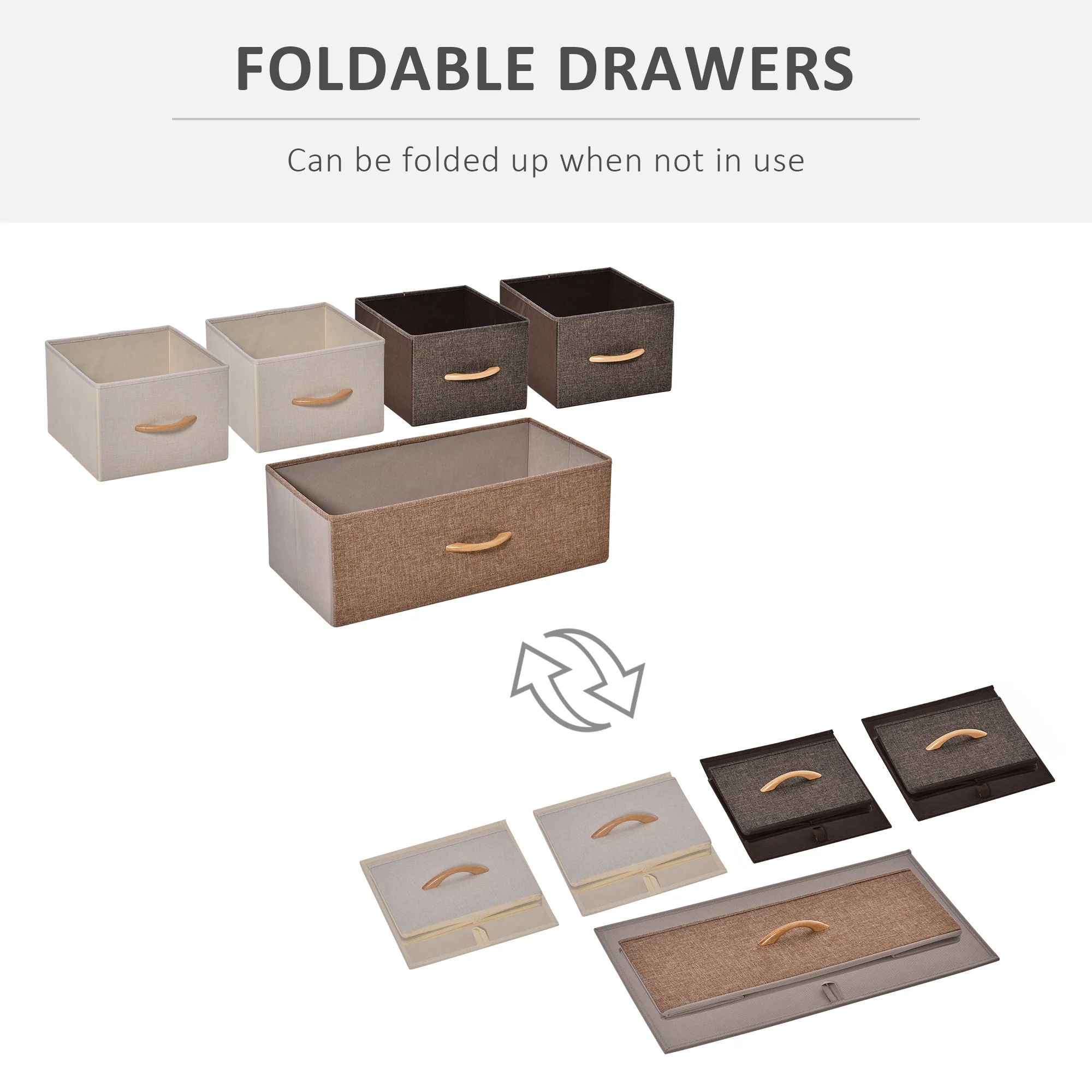 5-Drawer Fabric Chest w/ Steel Frame & Wooden Top for Bedroom, Nursery Room, Multicoloured - Image 6