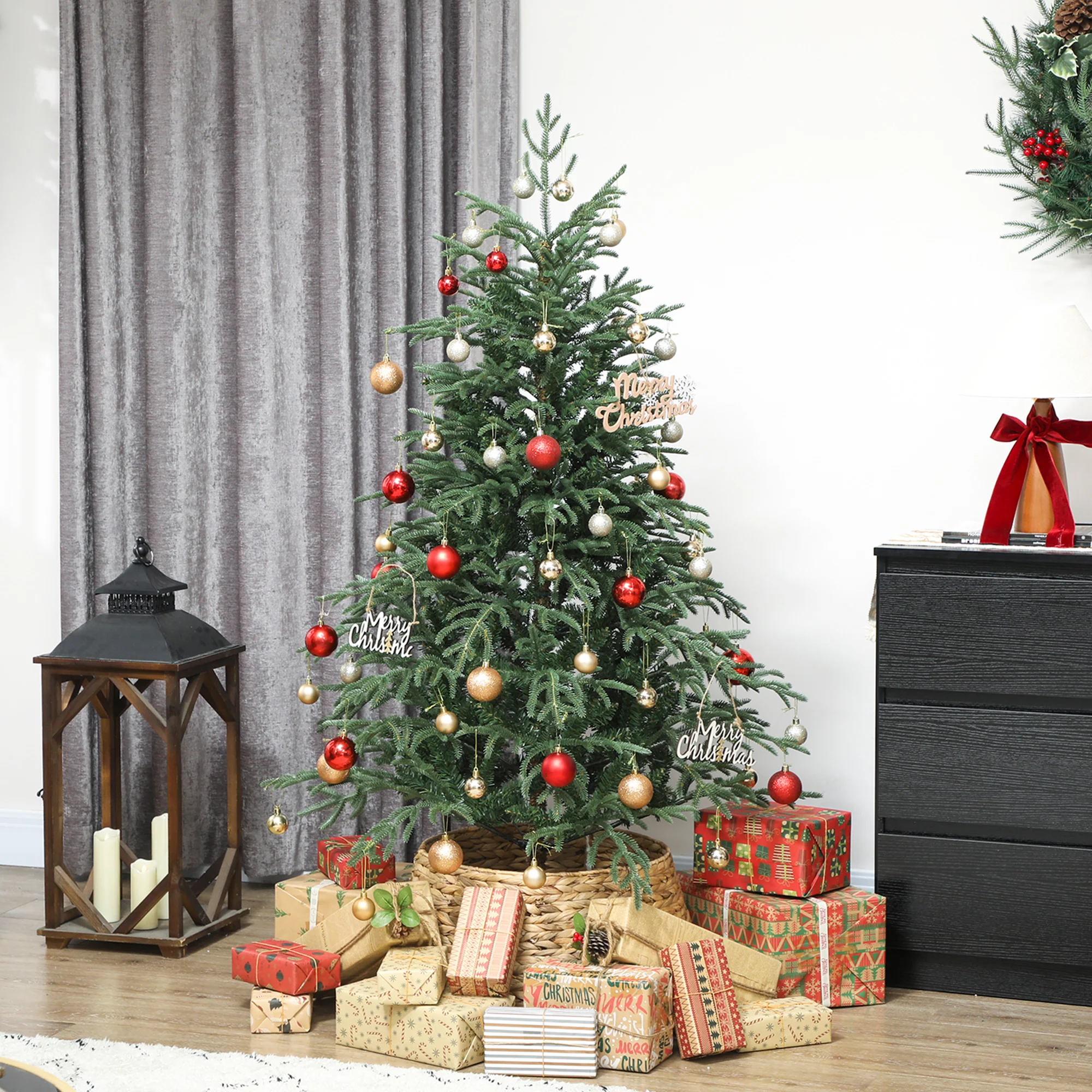 5 ft Artificial Christmas Tree with 1375 Realistic Dense Branches, Full Spruce and Metal Stand - Image 3