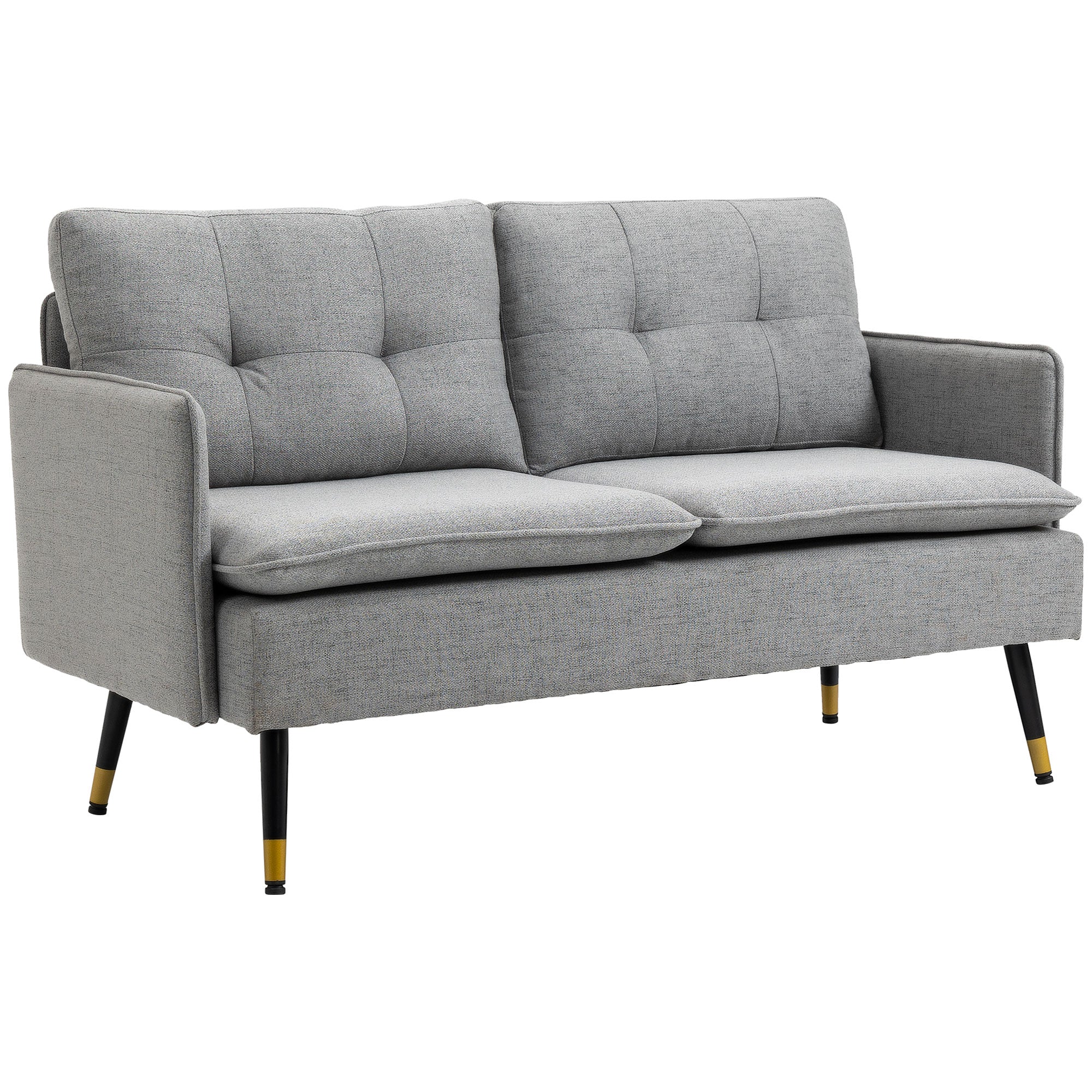 55" Tufted Loveseat for Living Room, Small Spaces Compact Sofa, Grey - Image 2