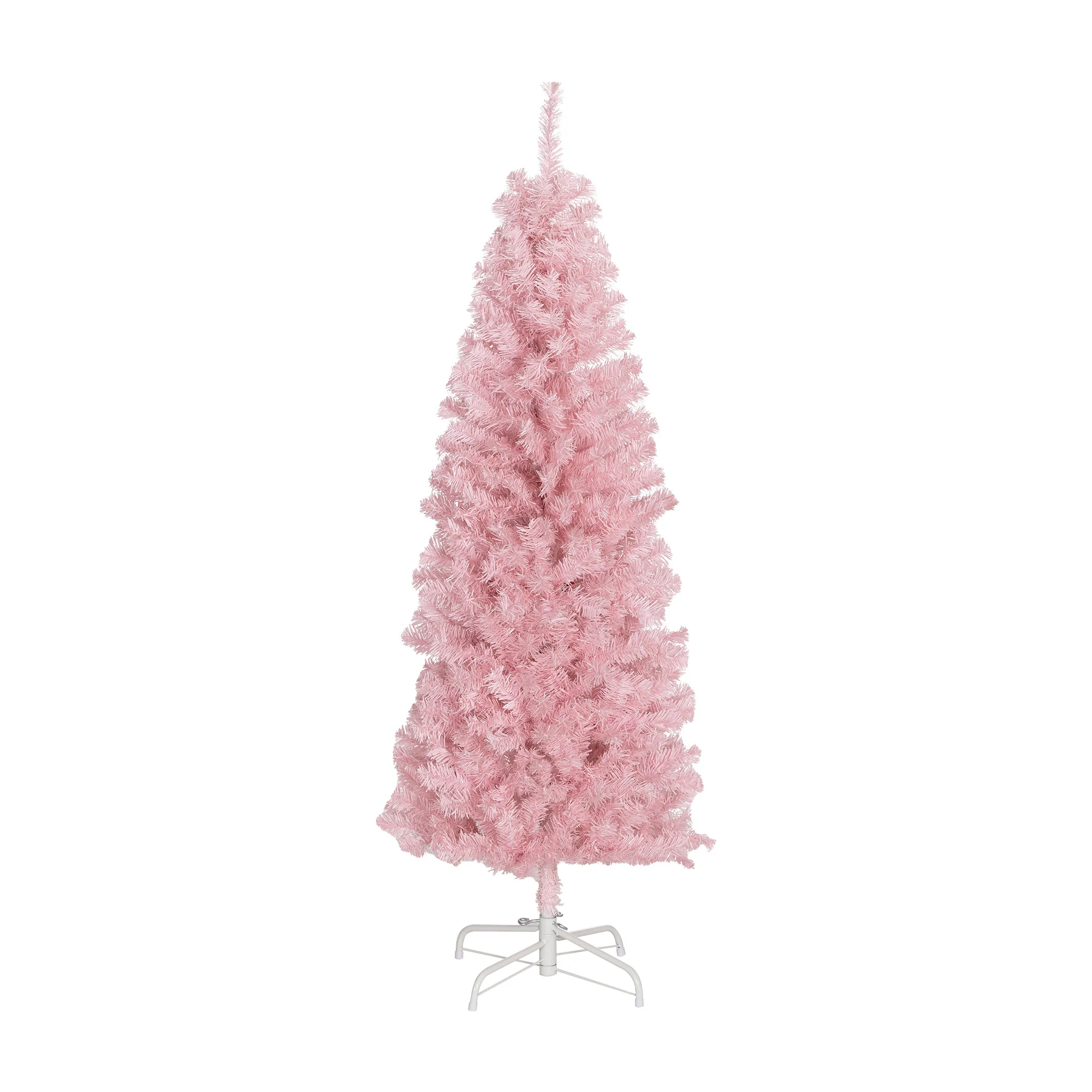 5ft Artificial Christmas Pencil Tree Decoration with Automatic Open for Home Party, Pink