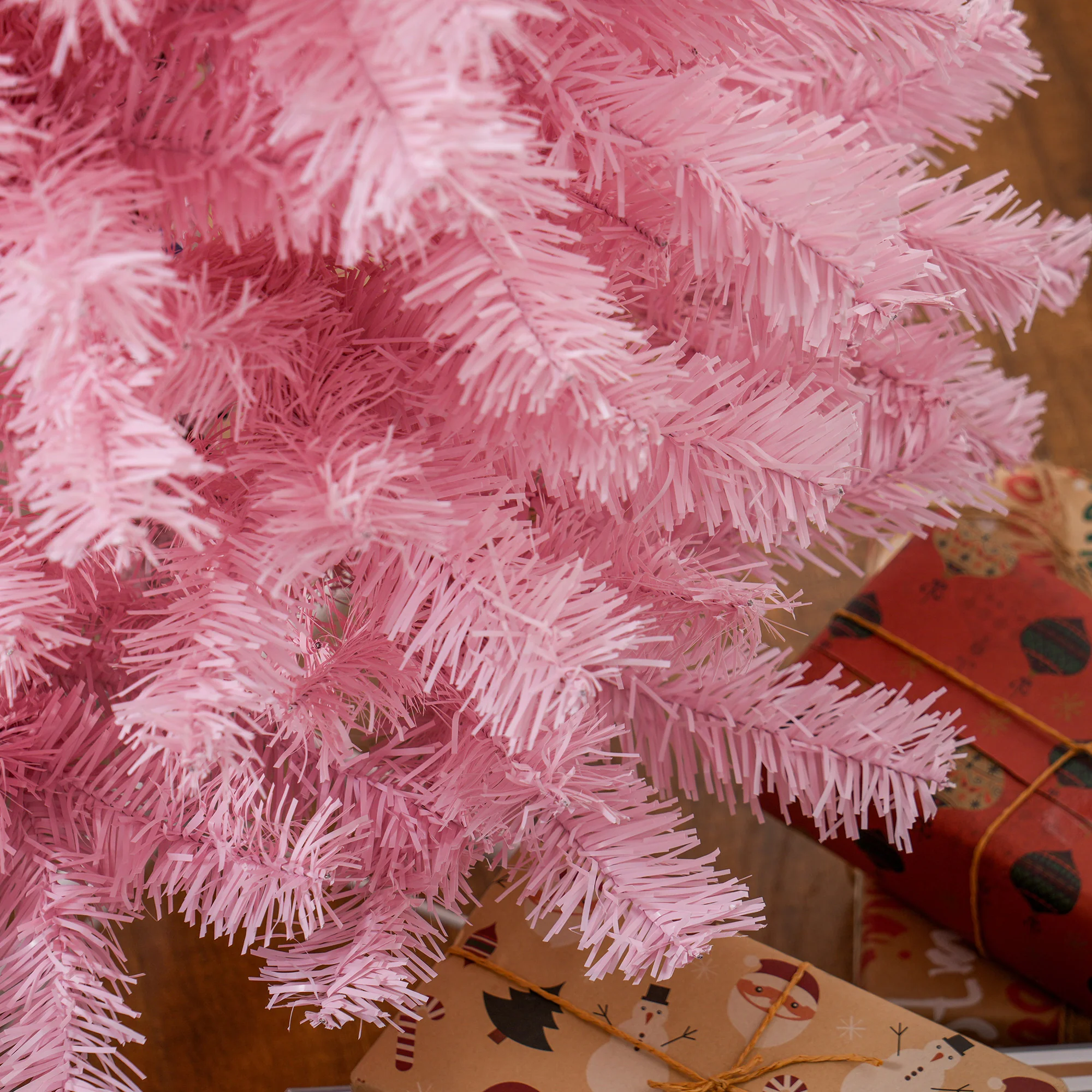 5ft Artificial Christmas Pencil Tree Decoration with Automatic Open for Home Party, Pink - Image 10