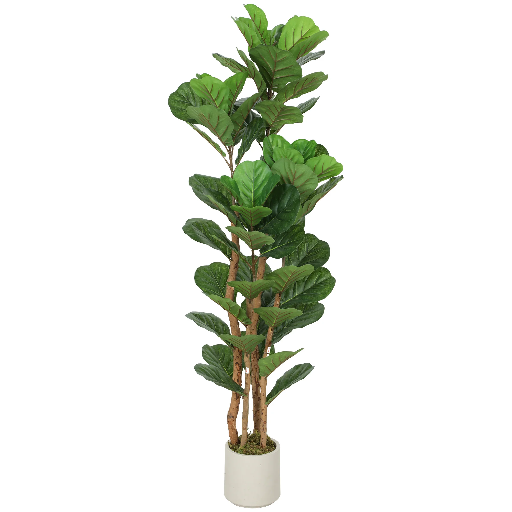 5FT Artificial Fiddle Leaf Fig Tree with Solid Wood Trunks, Lifelike Fake Tree with 45 Leaves in Pot for Indoor Living Room Office Home Decor, Green - Image 2