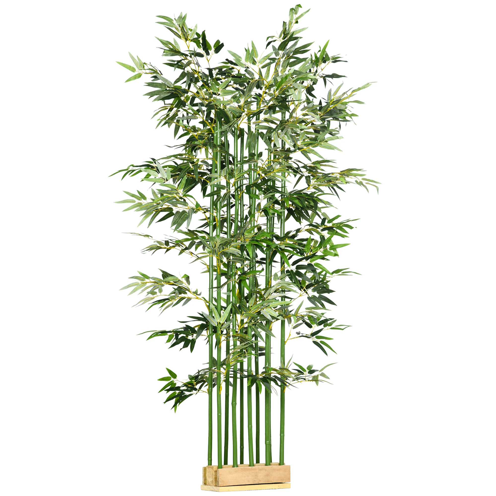 5ft Tall Artificial Bamboo Tree, Fake Bamboo Plant with Realistic Leaf and Natural Trunk, Decorative Fake Tree with Pine Wood Base for Indoor Home Office Decor - Image 12