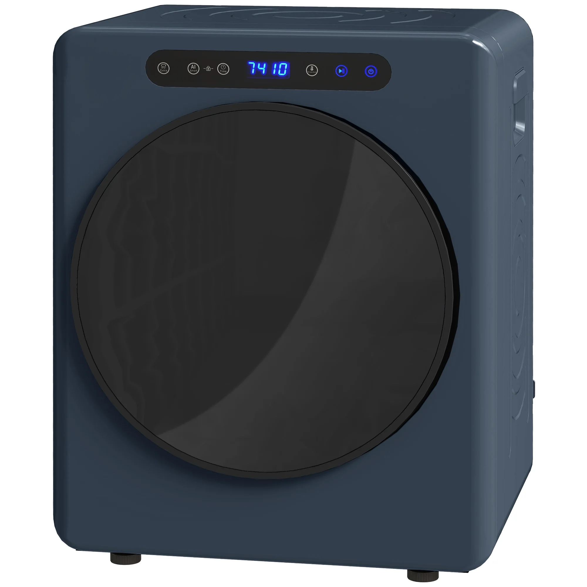 5kg Vented Tumble Dryer, 1000W Compact Freestanding Front Tumble Dryer with Stainless Steel Tub, Timer, 6 Heat Settings, Small Portable Clothes Drying Machine, Blue - Image 2