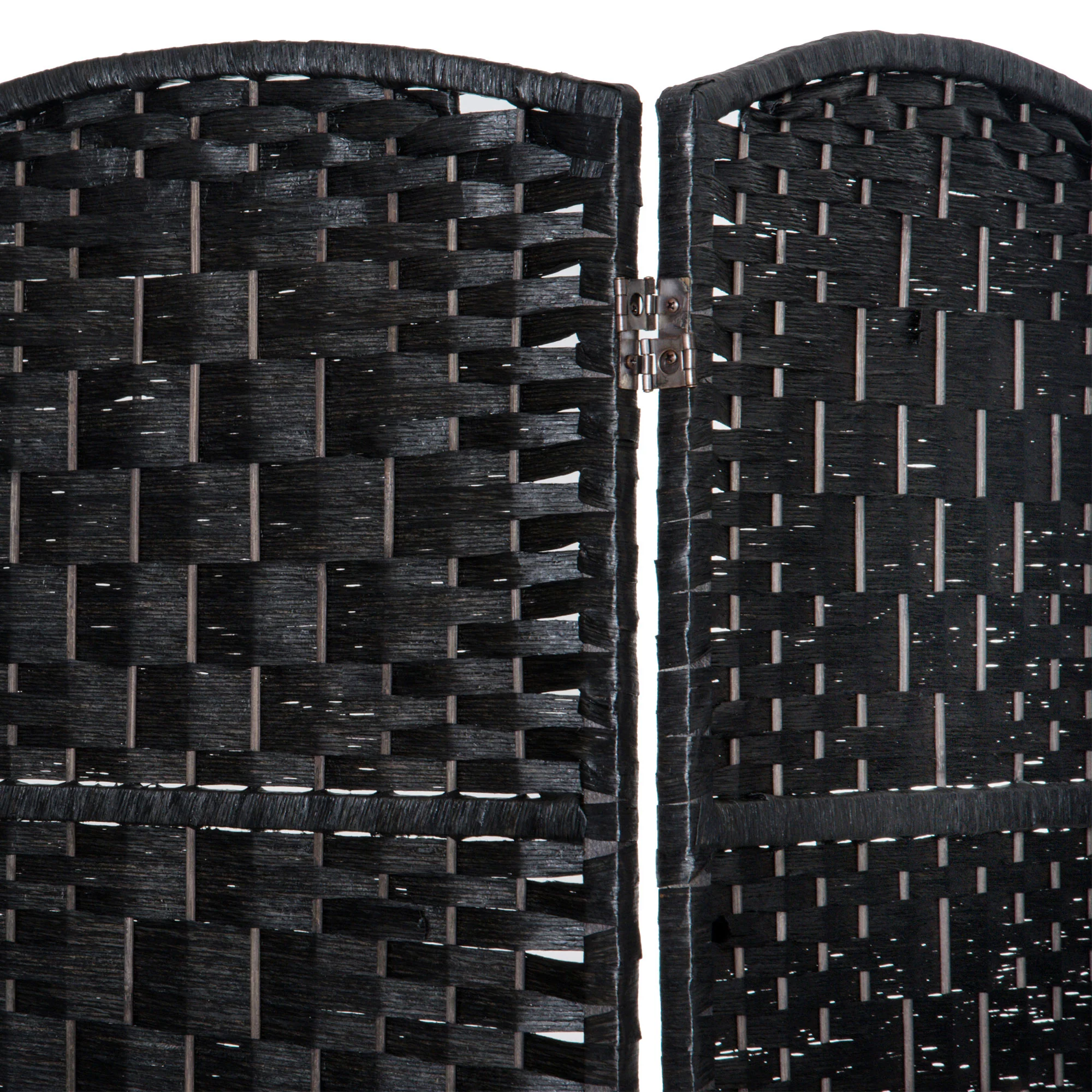 6 Ft Tall Indoor Portable Folding Room Divider, 6 Panels Hand-Woven Privacy Screens, Black - Image 9