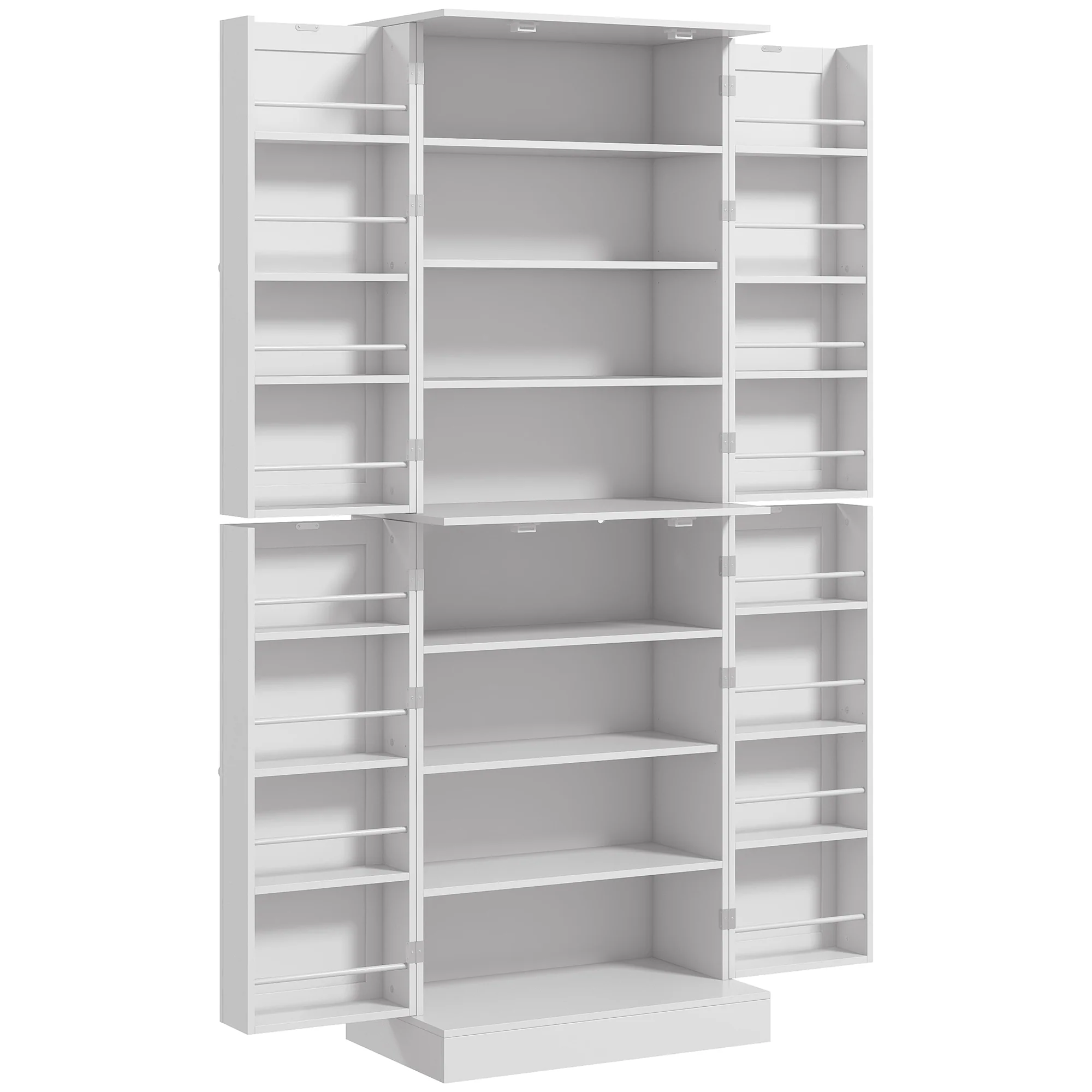 65" Kitchen Pantry Cabinet, Modern Kitchen Pantry with Doors and Shelves, Freestanding Buffet Storage Cabinet with Spice Racks for Dining Room, White - Image 12