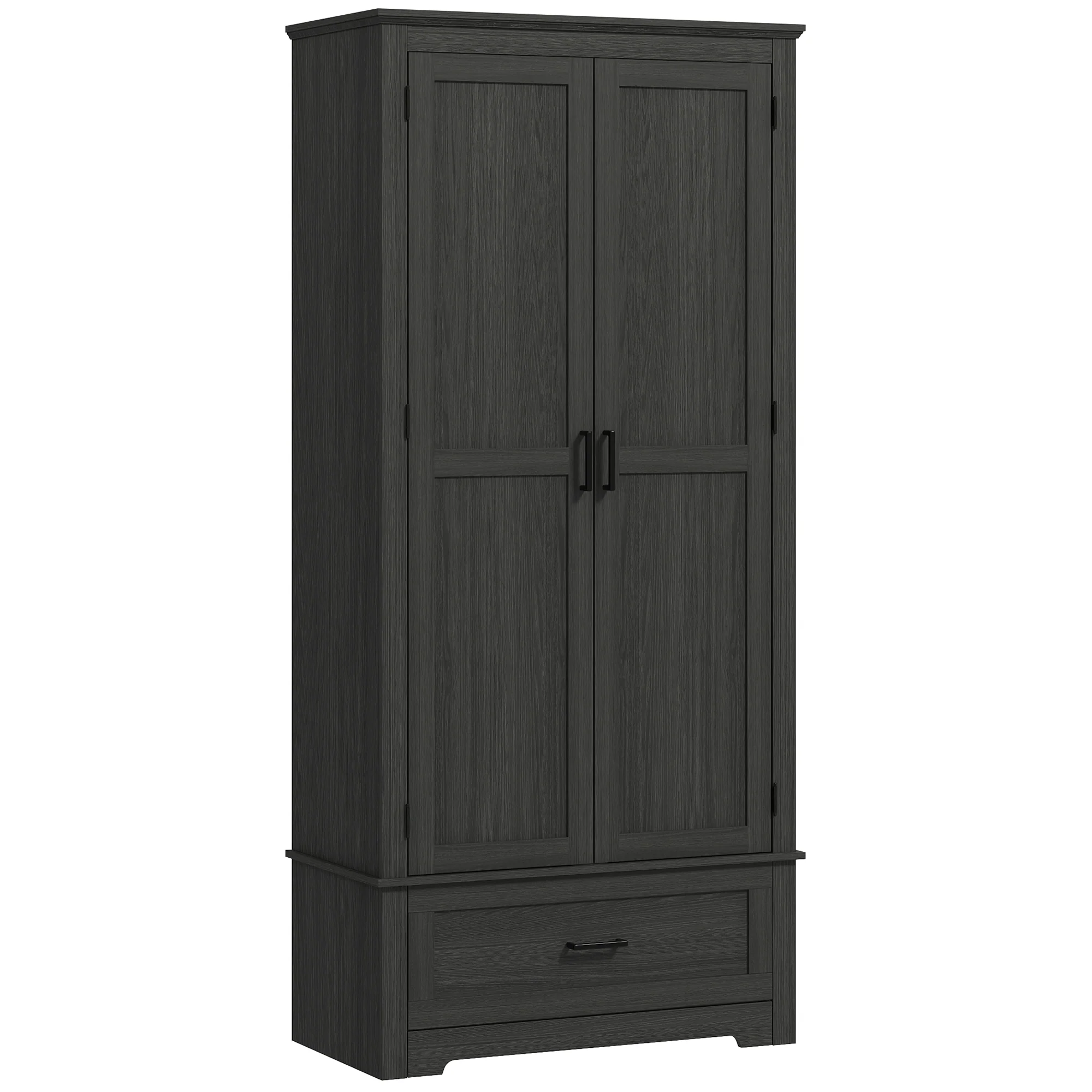 69" Tall Kitchen Storage Cabinet with Adjustable Shelves, Black - Image 2