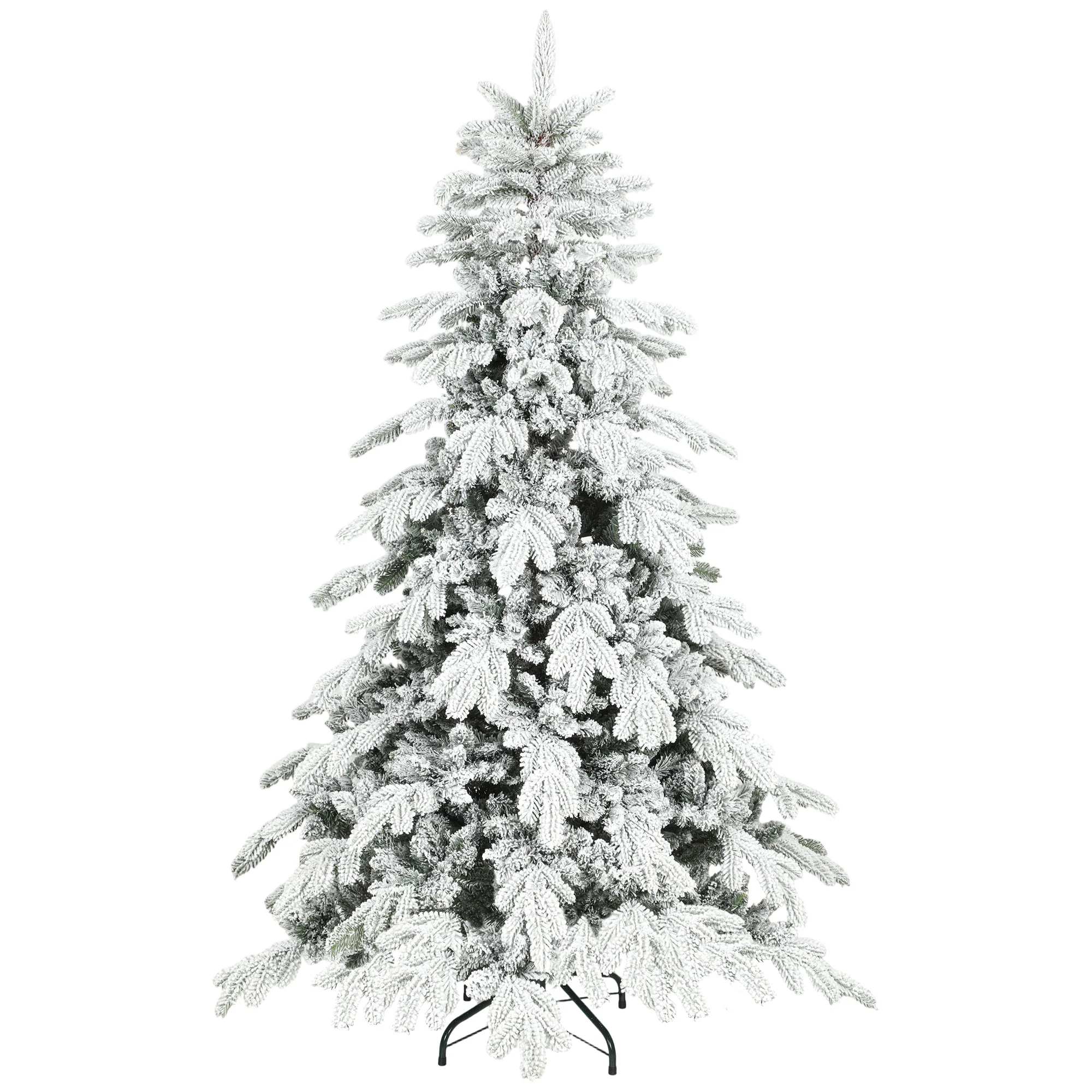 6ft Artificial Christmas Tree with Metal Stand, Wide Shape, Easy Assembly