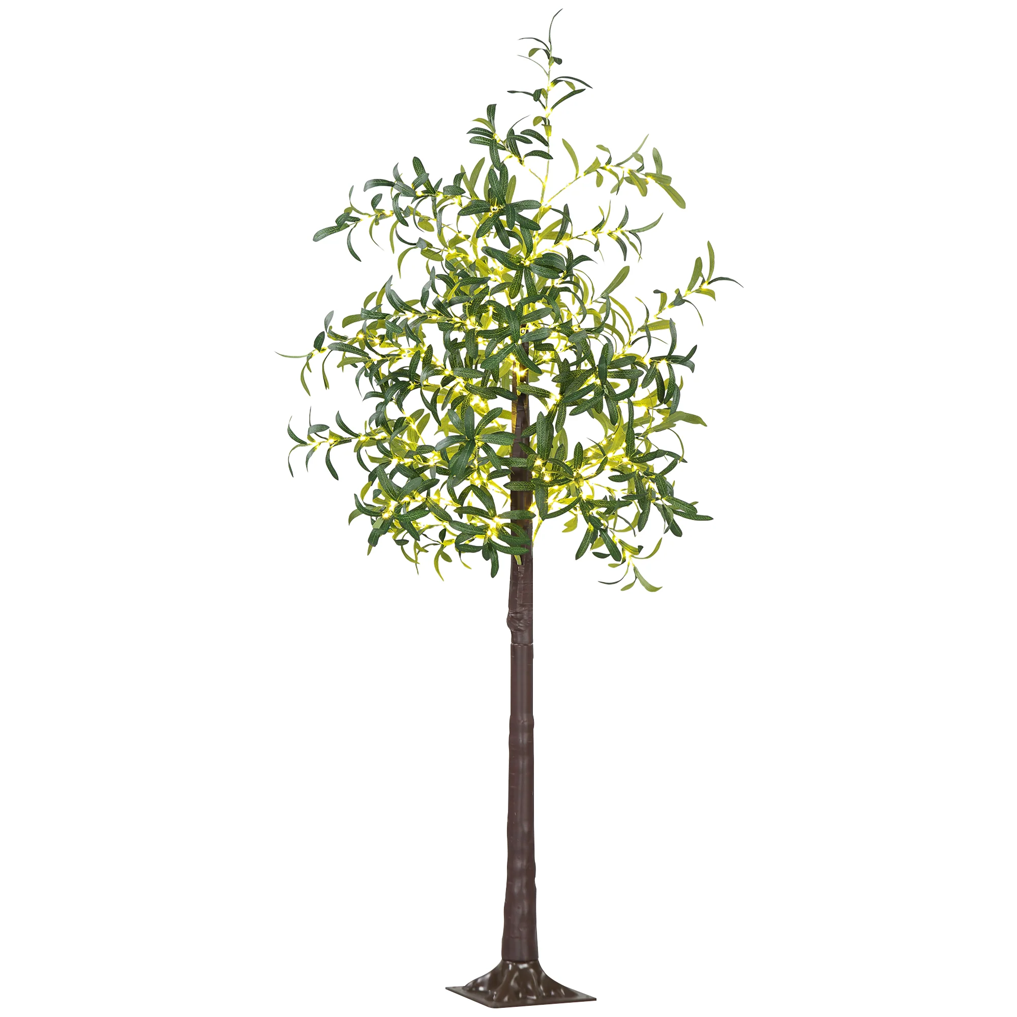 6ft Olive Tree Light with 300 LED Lights, Artificial Tree for Indoor Home Decoration, Green