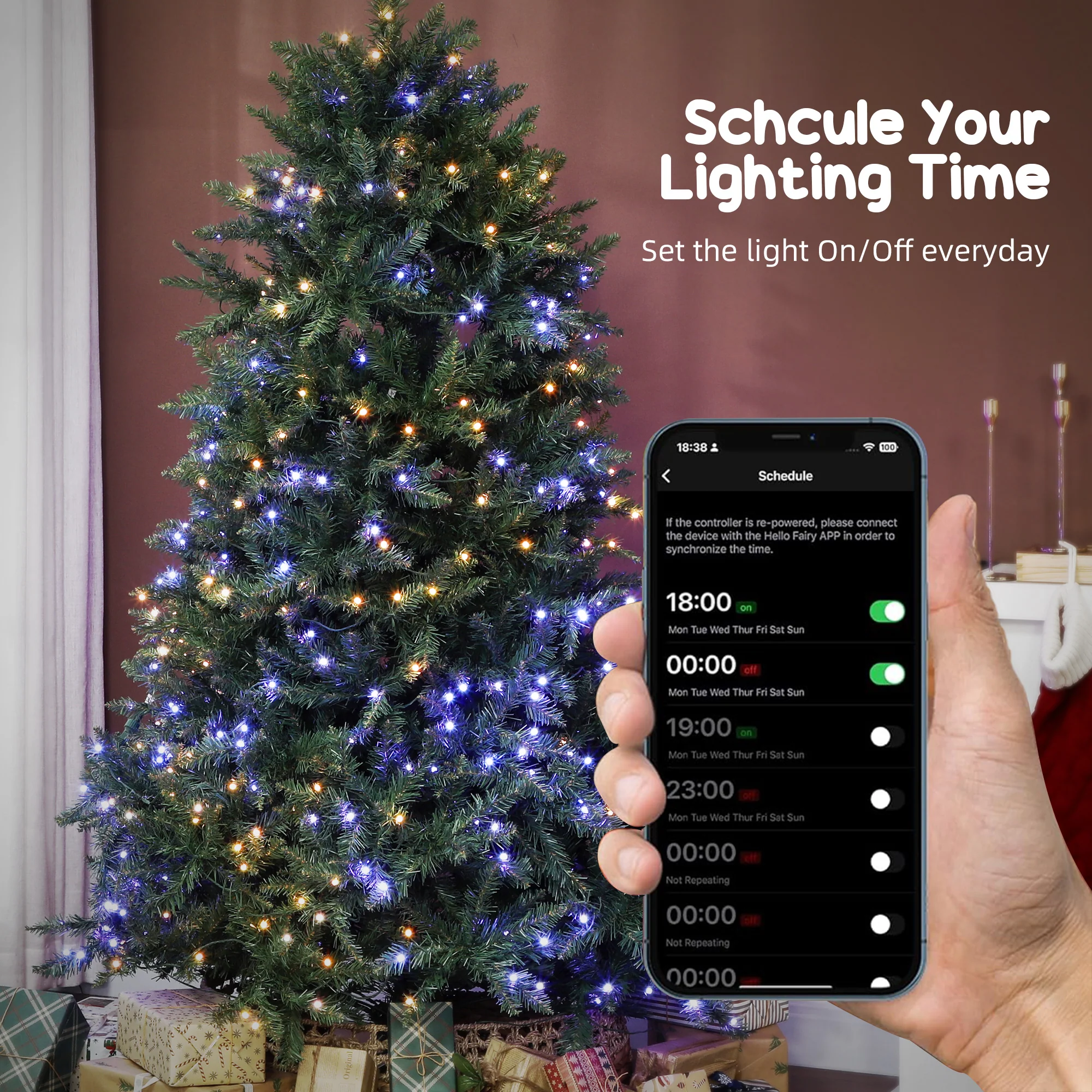 6ft Smart Prelit Christmas Tree with Full-Spectrum RGB Dimmable LEDs, App and Remote Control - Image 8