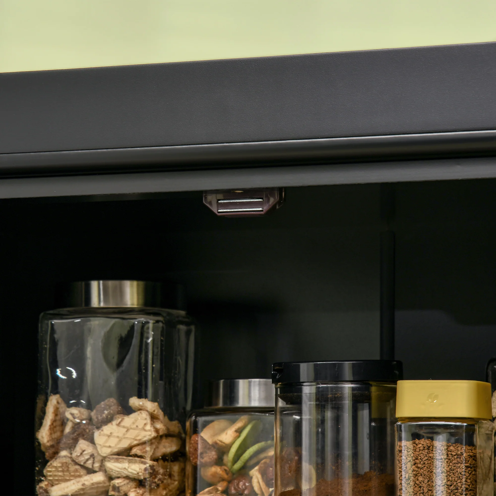 72" Freestanding Kitchen Pantry Storage Cabinet w/ Doors and Shelves, Black - Image 10