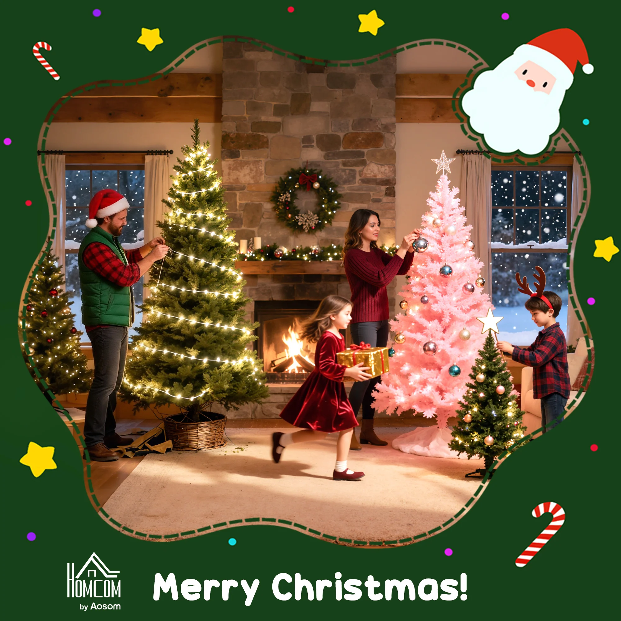 7ft Artificial Flocked Christmas Tree with Realistic Tips, Metal Stand, Easy Assembly - Image 11