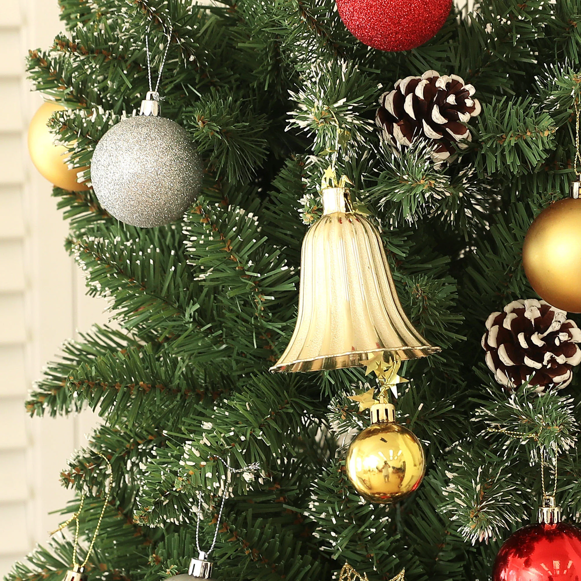 7ft Artificial Pencil Christmas Tree with 980 Branches, Metal Base, Realistic Xmas Tree - Image 10