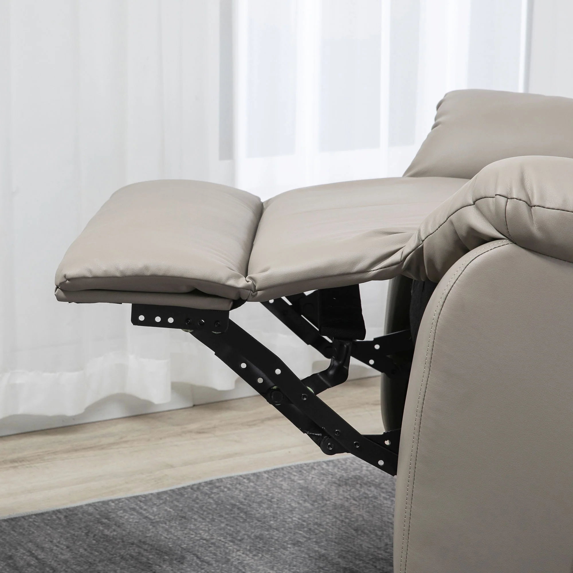 8 Point Vibration Swivel Recliner with Rocking Function and Remote Control, Grey - Image 11