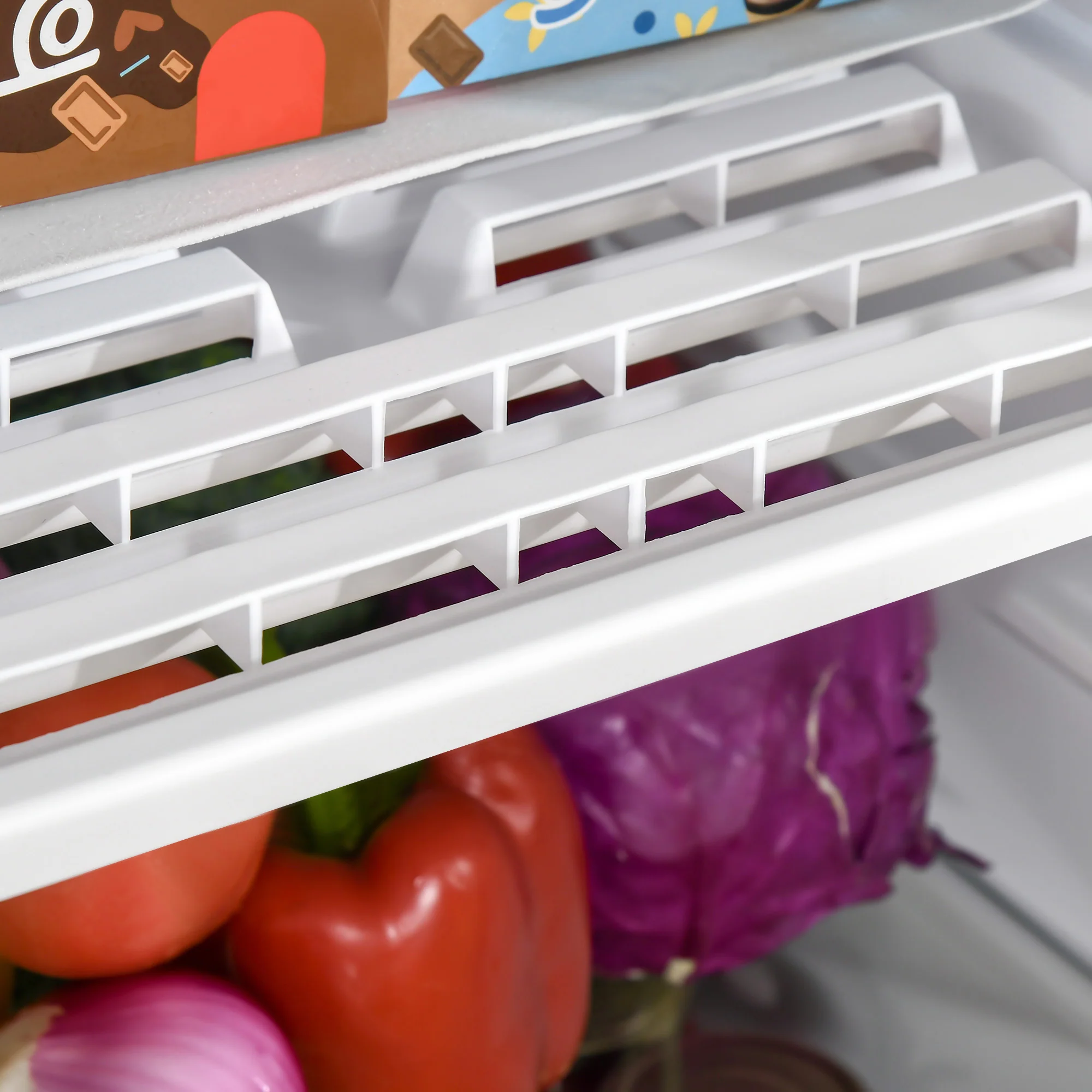 91L Freestanding Small Fridge Freezer with Chiller Box, Adjustable Thermostat, Grey - Image 12