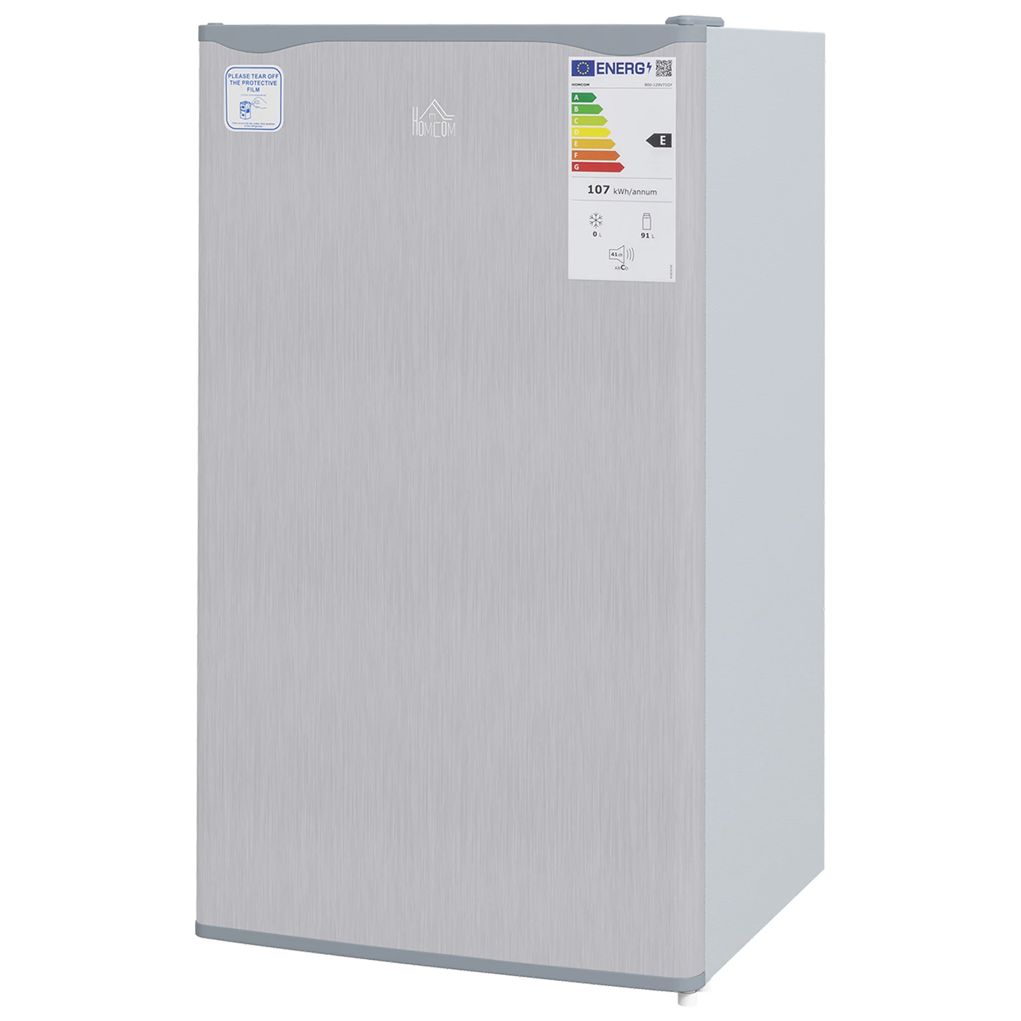 91L Freestanding Small Fridge Freezer with Chiller Box, Adjustable Thermostat, Grey - Image 2