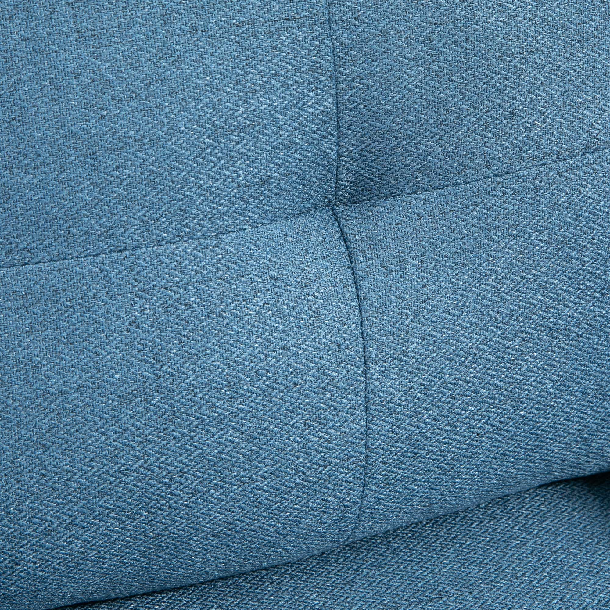Button Tufted Accent Chair with Steel Legs & Arms, Blue - Image 9