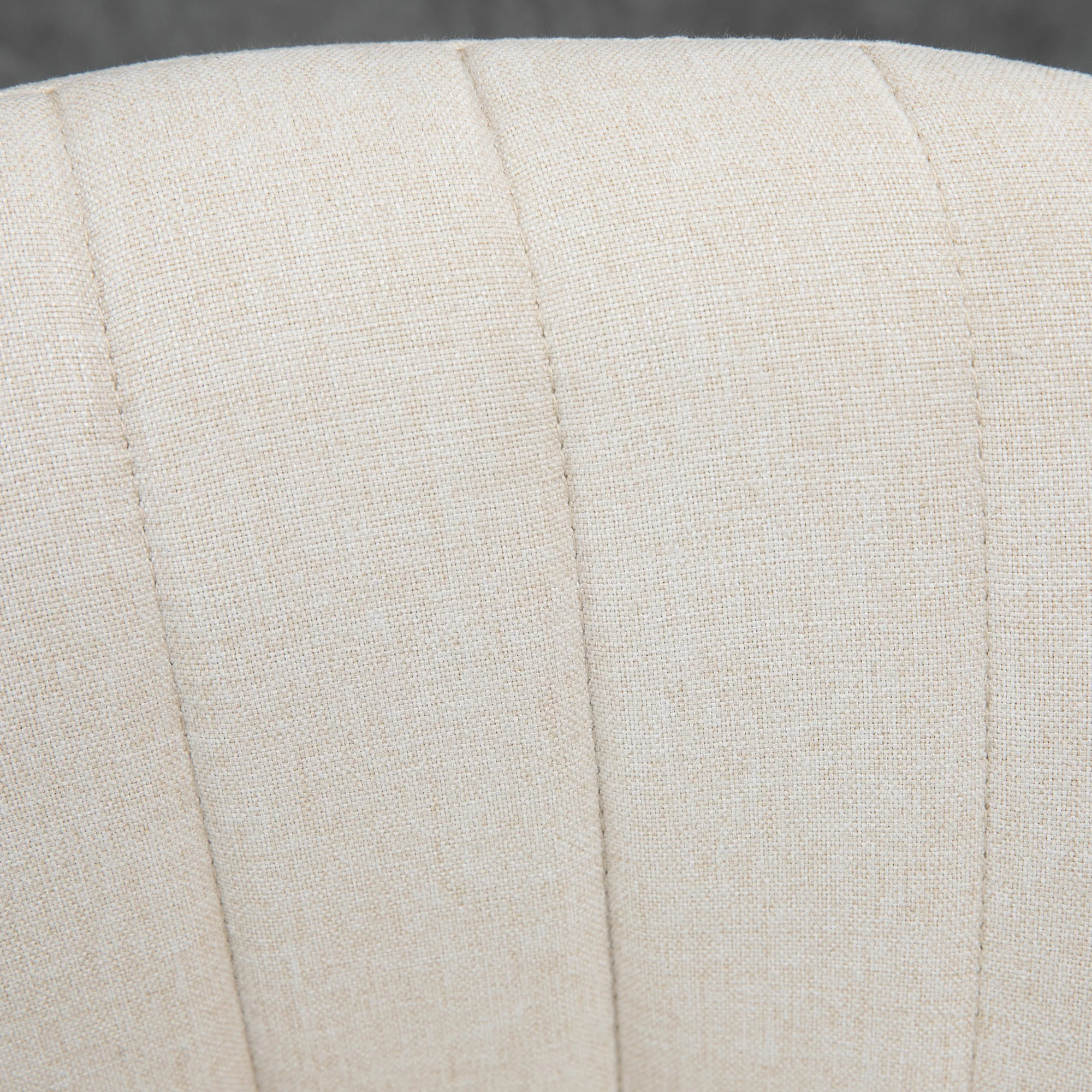 Set of 2 Adjustable Linen Swivel Bar Stools with Round Metal Base, Cream - Image 13
