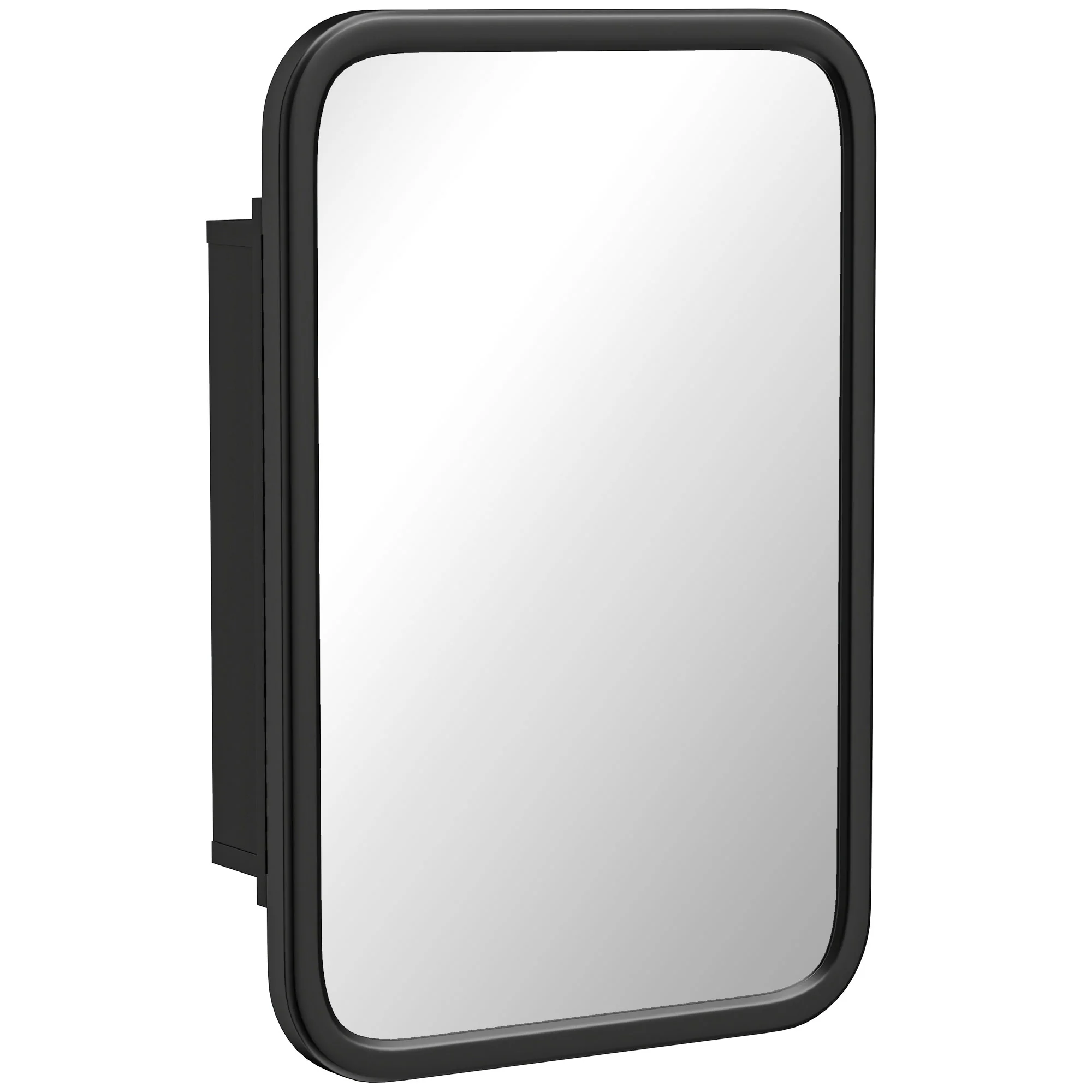 Bathroom Medicine Cabinet with Tempered Mirror, Metal Bathroom Mirror Cabinet Wall Mounted with 3 Shelves and 180° Swing Door for Hallway or Bathroom, Black - Image 12