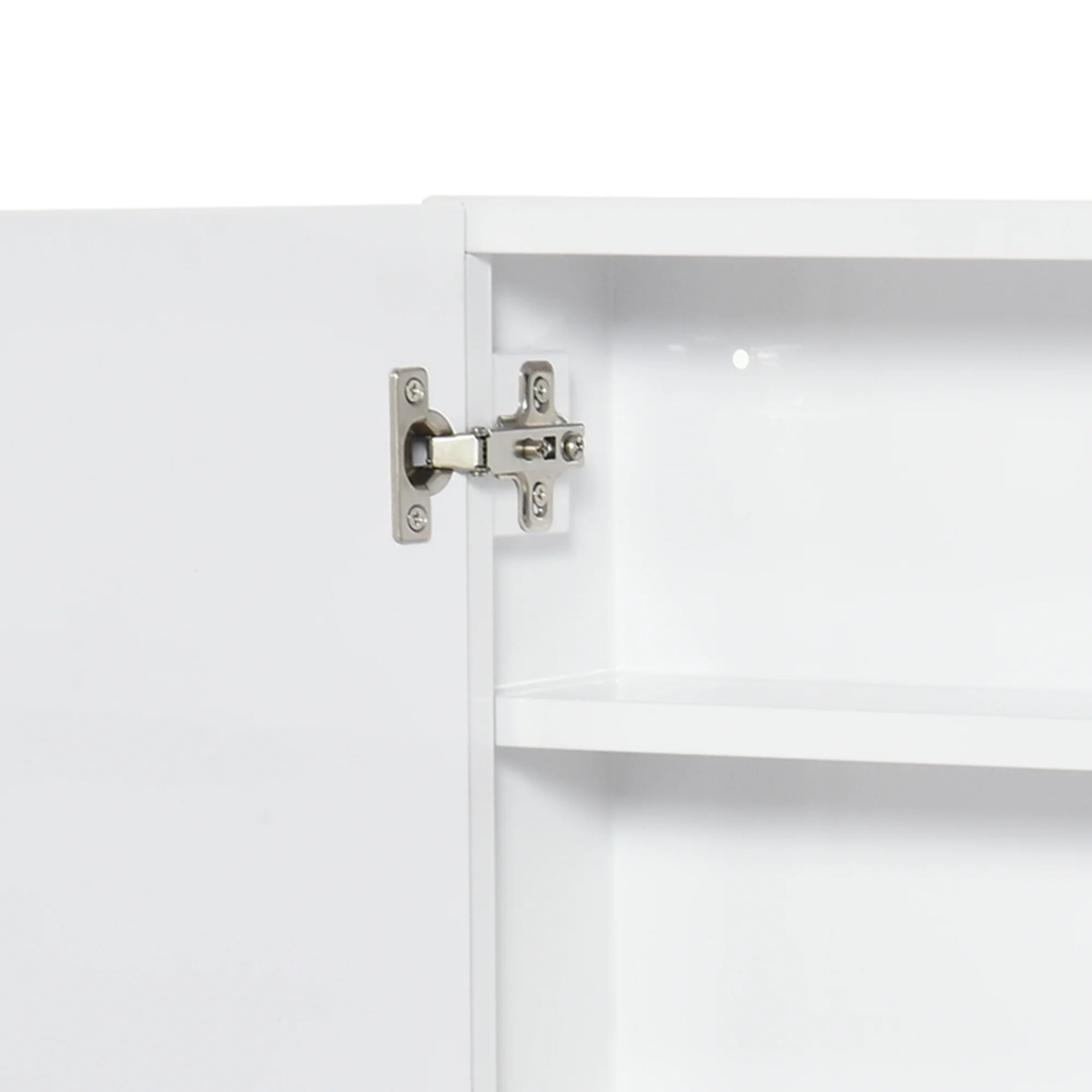 24" x 22" Mirrored Medicine Cabinet, 2-Doors Wall-Mounted Bathroom Cabinet, White - Image 11