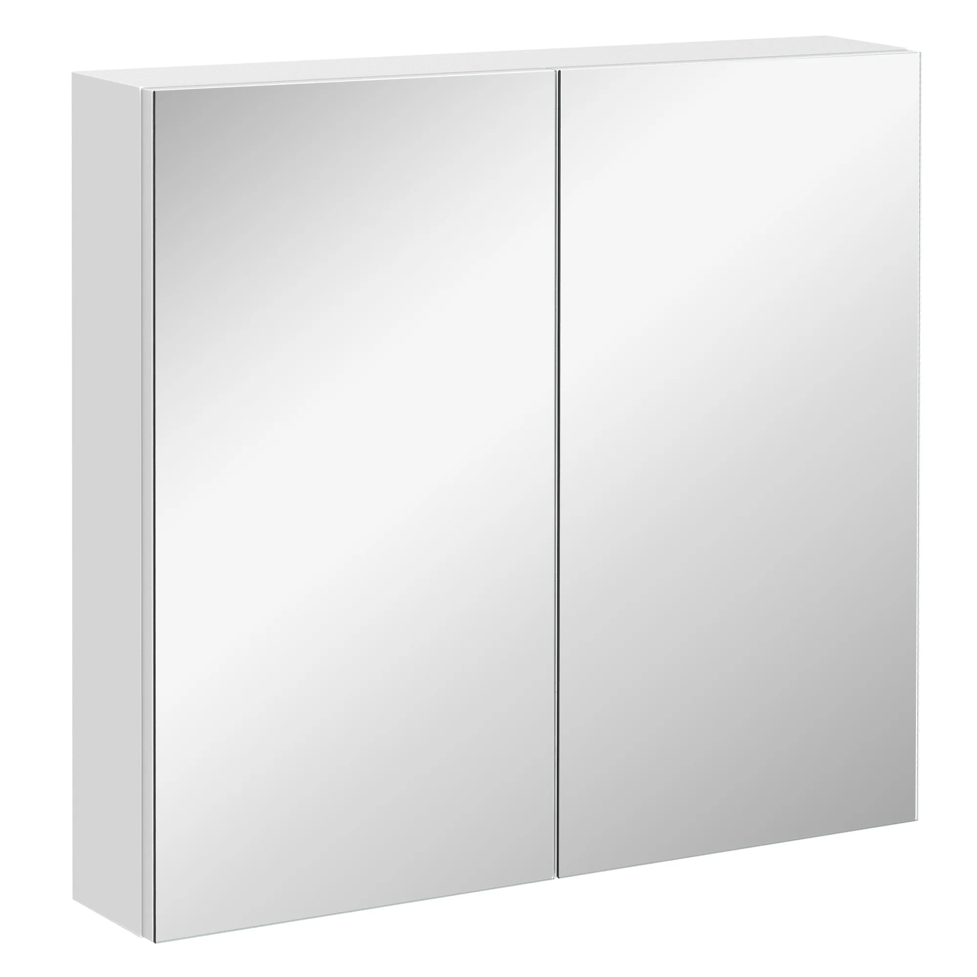 24" x 22" Mirrored Medicine Cabinet, 2-Doors Wall-Mounted Bathroom Cabinet, White - Image 2